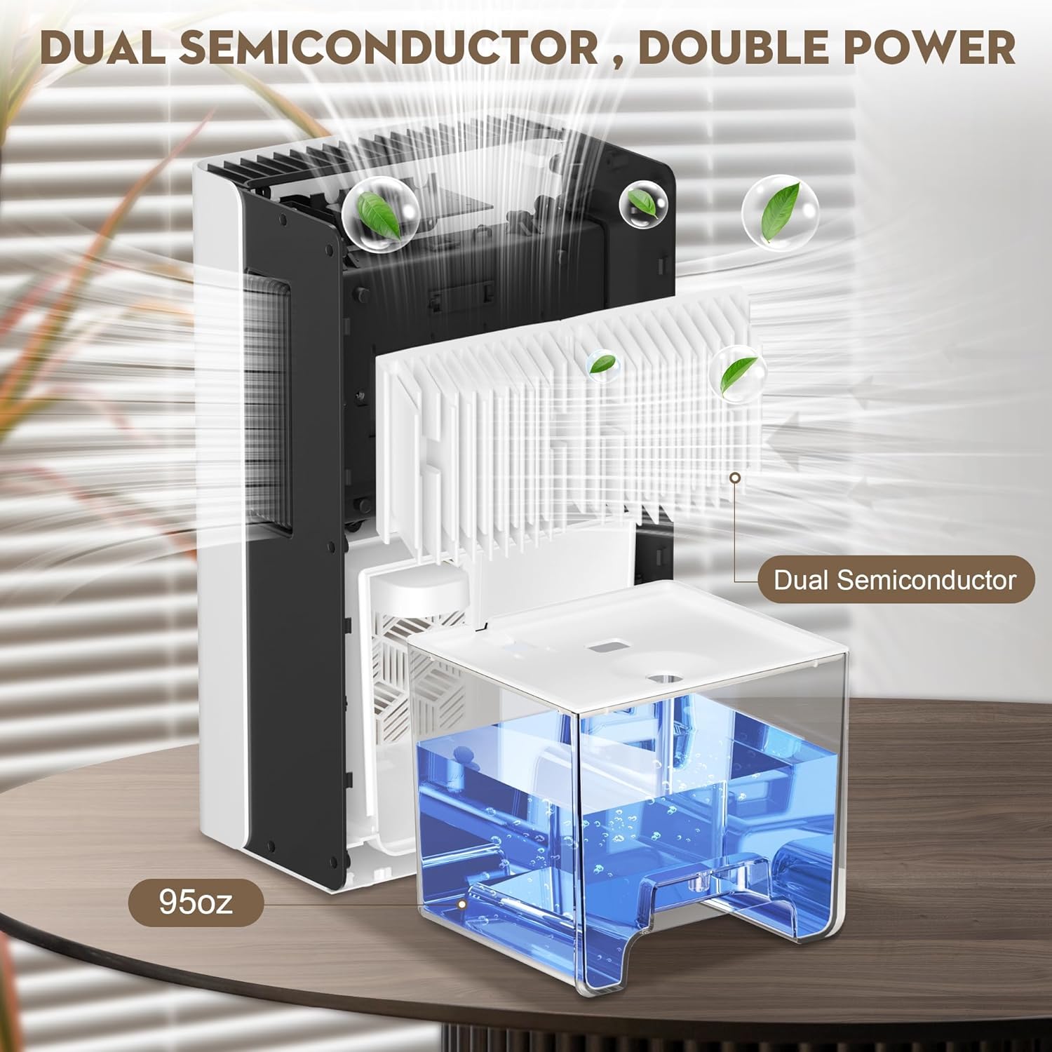 ToLife Dehumidifier for Home, 1000 sq.ft Dehumidifiers for Basement Bedroom Bathroom with 95 OZ