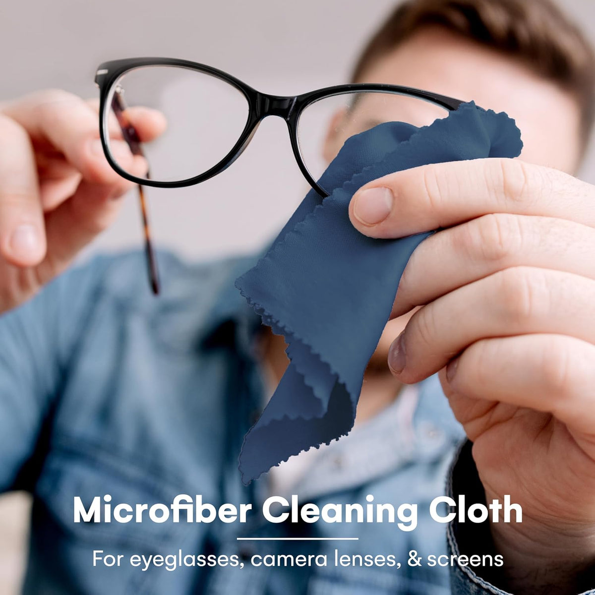 Care Touch Microfiber Cleaning Cloths, 6 Pack - Cleans Glasses, Lenses, Phones, Screens, Other