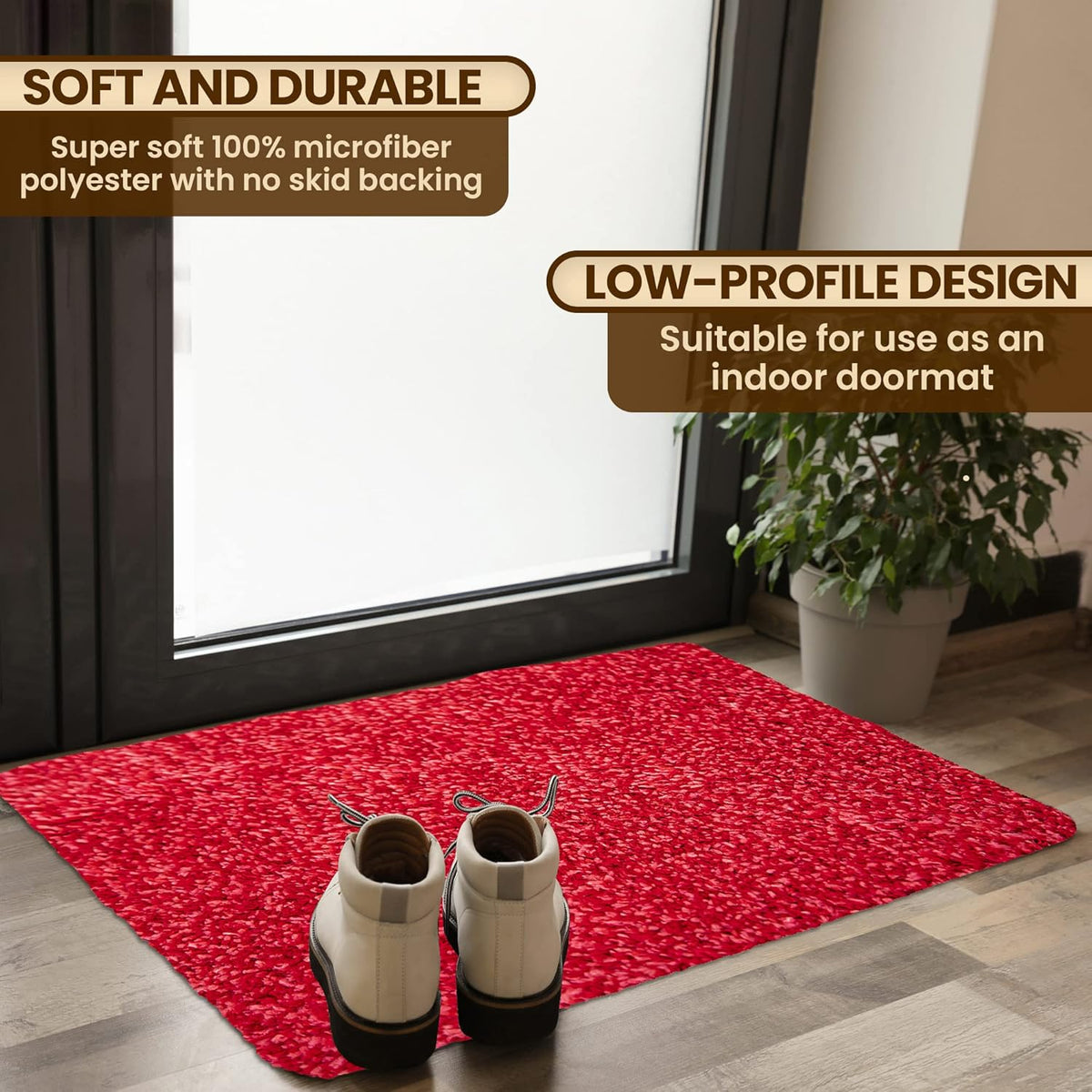Premium Microfiber Indoor Door Mat – 24"x36" Washable Entry Mat, Non-Slip, Waterproof Backing