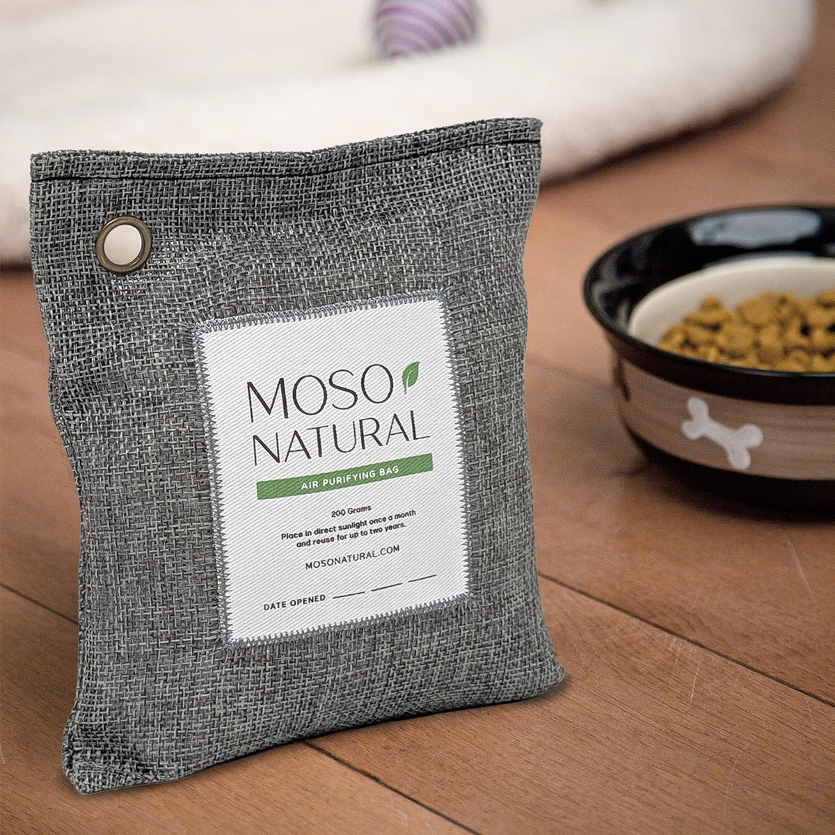 Moso Natural Air Purifying Bag 200g (2 Pack) Bamboo Charcoal Odor Absorber for Home & Car | Closet