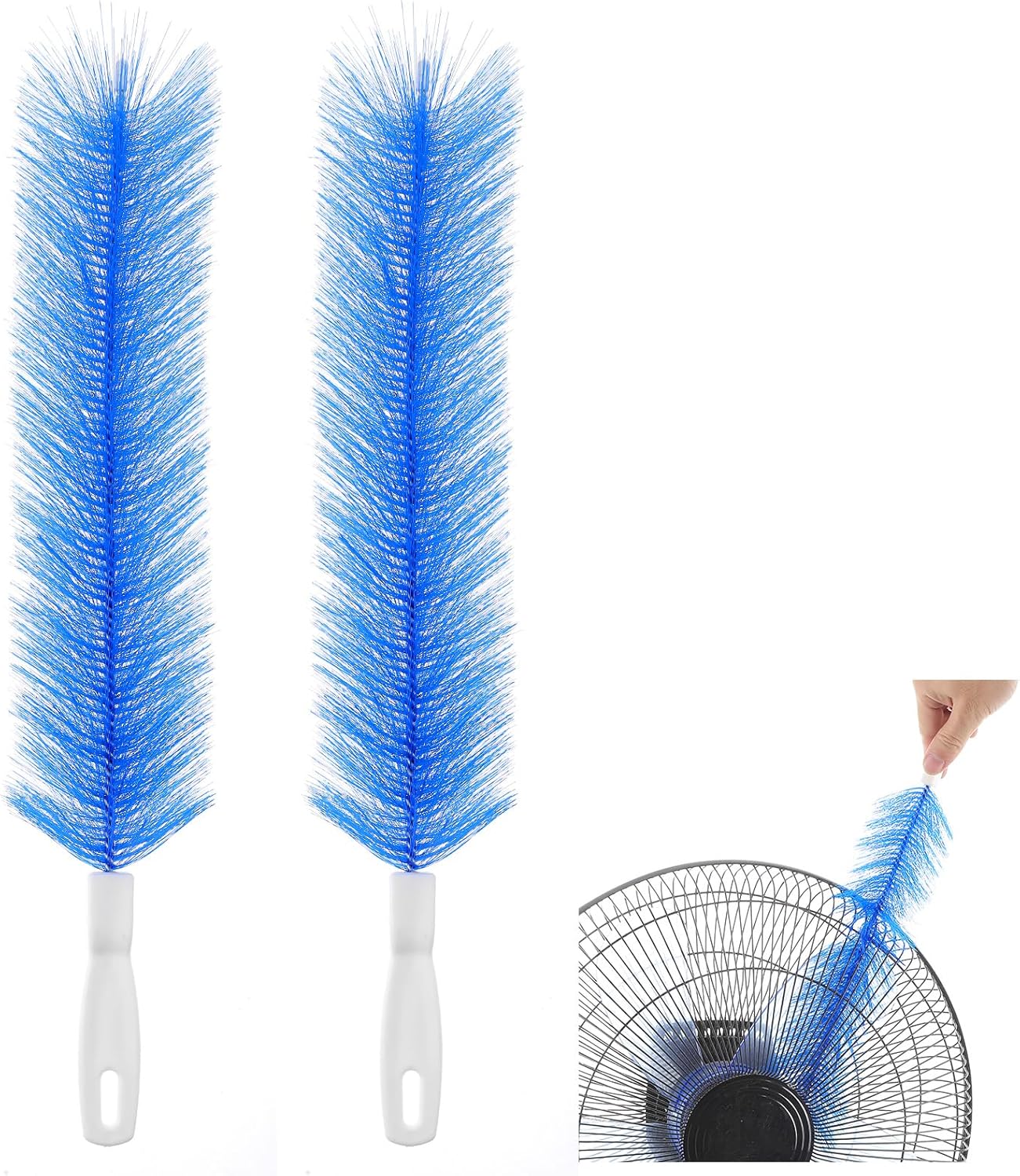 2 Pcs Fan Cleaner Brushes, Bendable Fan Cleaning Brush Cobweb Duster Set Microfiber Head Washable