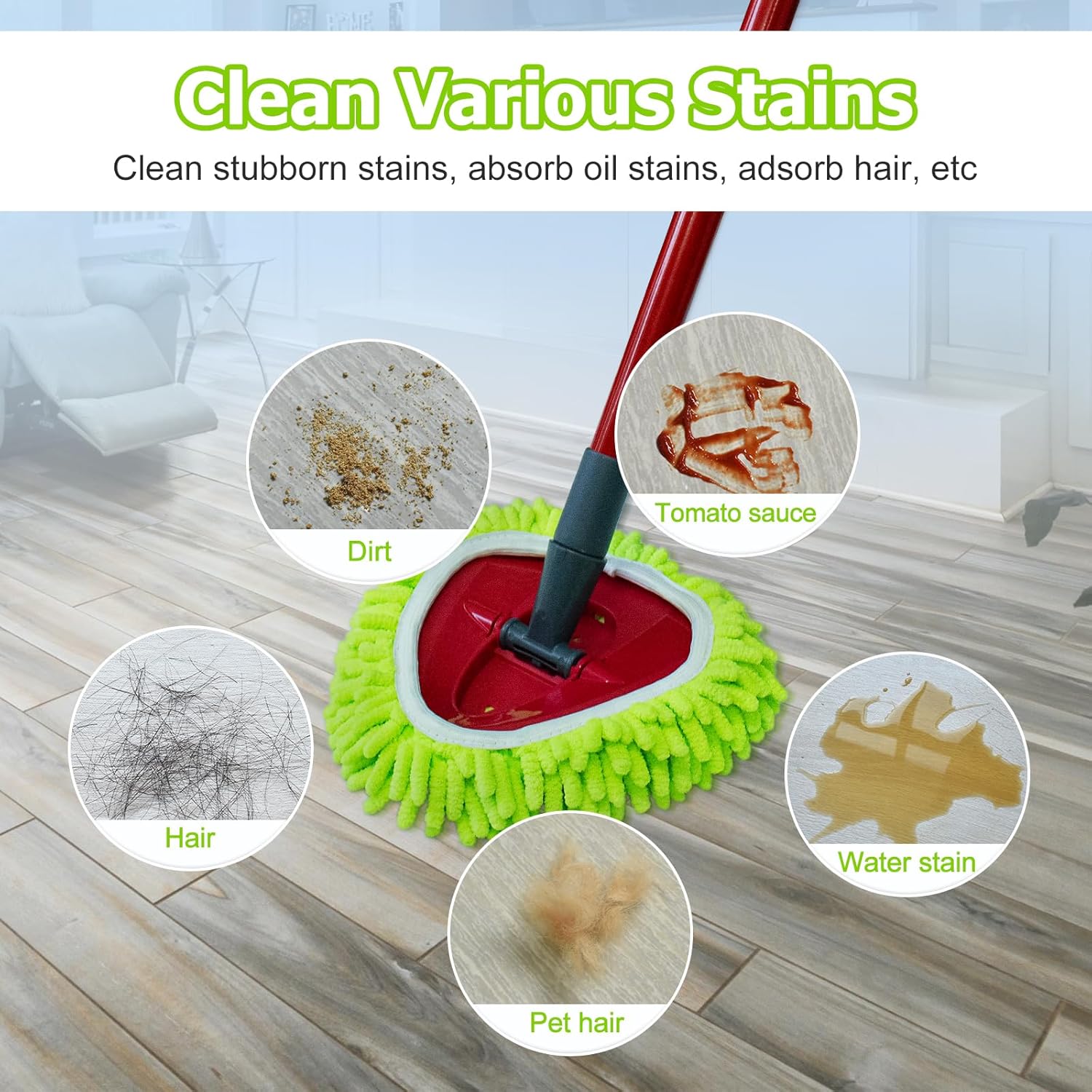 Mop Heads Replacements Compatible with O-cedar Easy Wring 1-Tank System,Mop Replace Head for