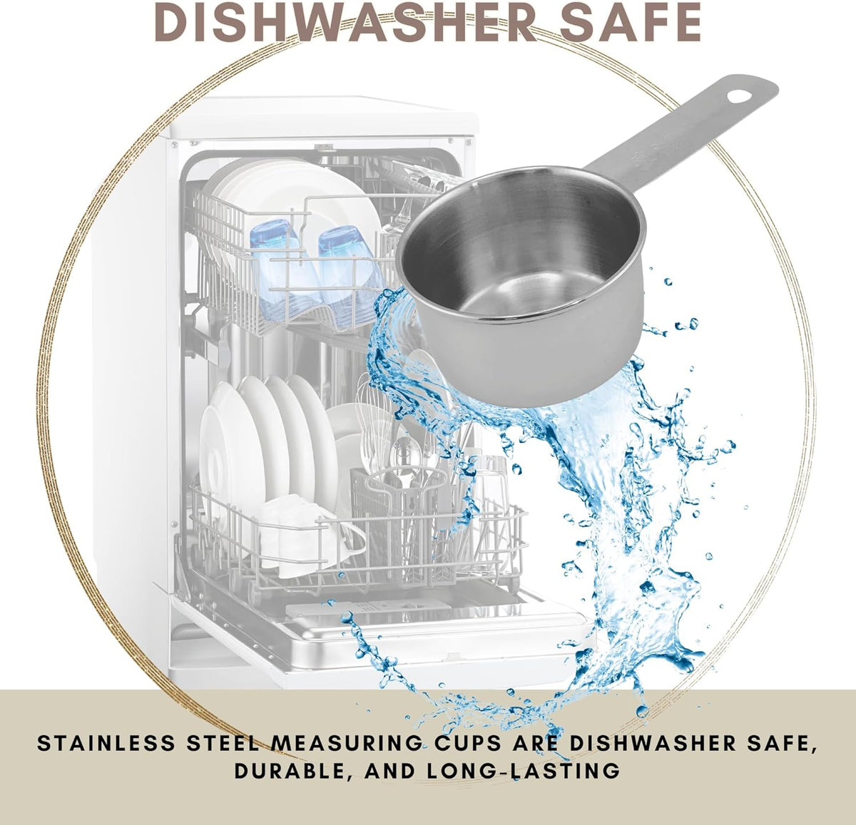 1/4 Cup Stainless Steel Measuring Cup | Sturdy Metal 60 ml | 60 cc | 2 oz | Single Cup for Wet and