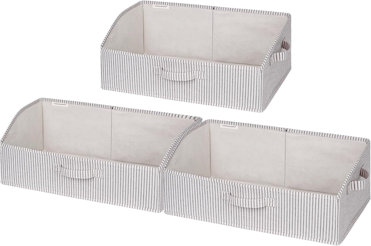 StorageWorks Closet Storage Bins, Trapezoid Organizer Box for Shelves, Fabric Clothes Bin, Foldable