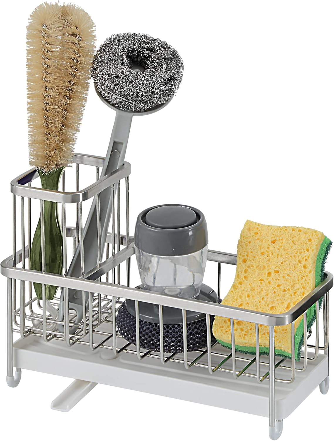 SunnyPoint Never Rust Stainless Utensil, Sink Cleaning Tools Holder for Kitchen Sink with Drain