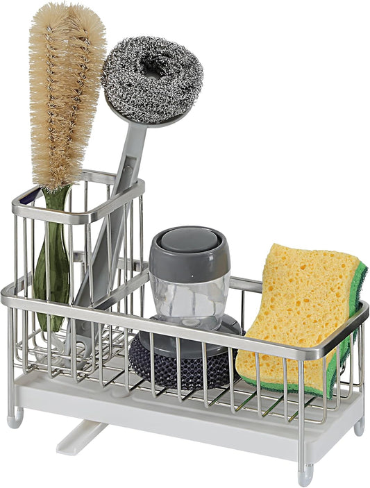 SunnyPoint Never Rust Stainless Utensil, Sink Cleaning Tools Holder for Kitchen Sink with Drain