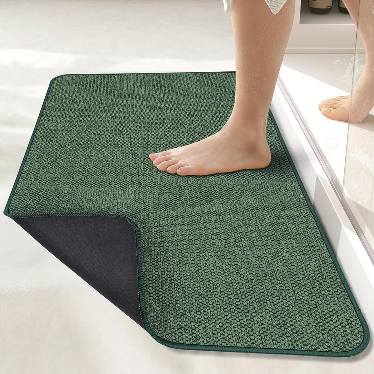 Bath Mat,Ultra Thin Bathroom Rugs,Rubber Bath Mats for Bathroom,No Slip Bath Rugs,Quick Dry,Machine