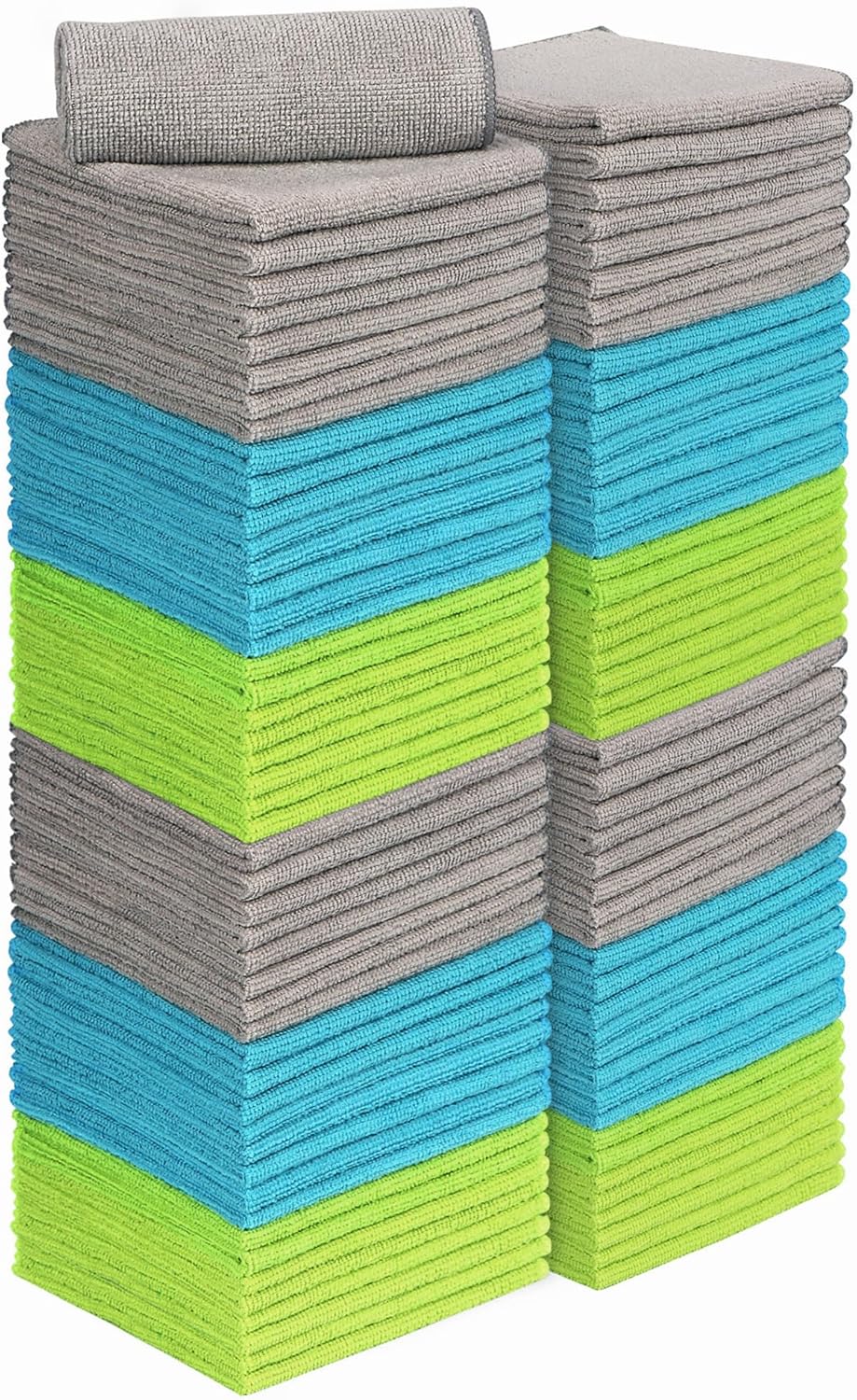 AIDEA Microfiber Cleaning Cloth-100PK, Soft Microfiber Towels for Cars, Absorbent Cleaning Rags