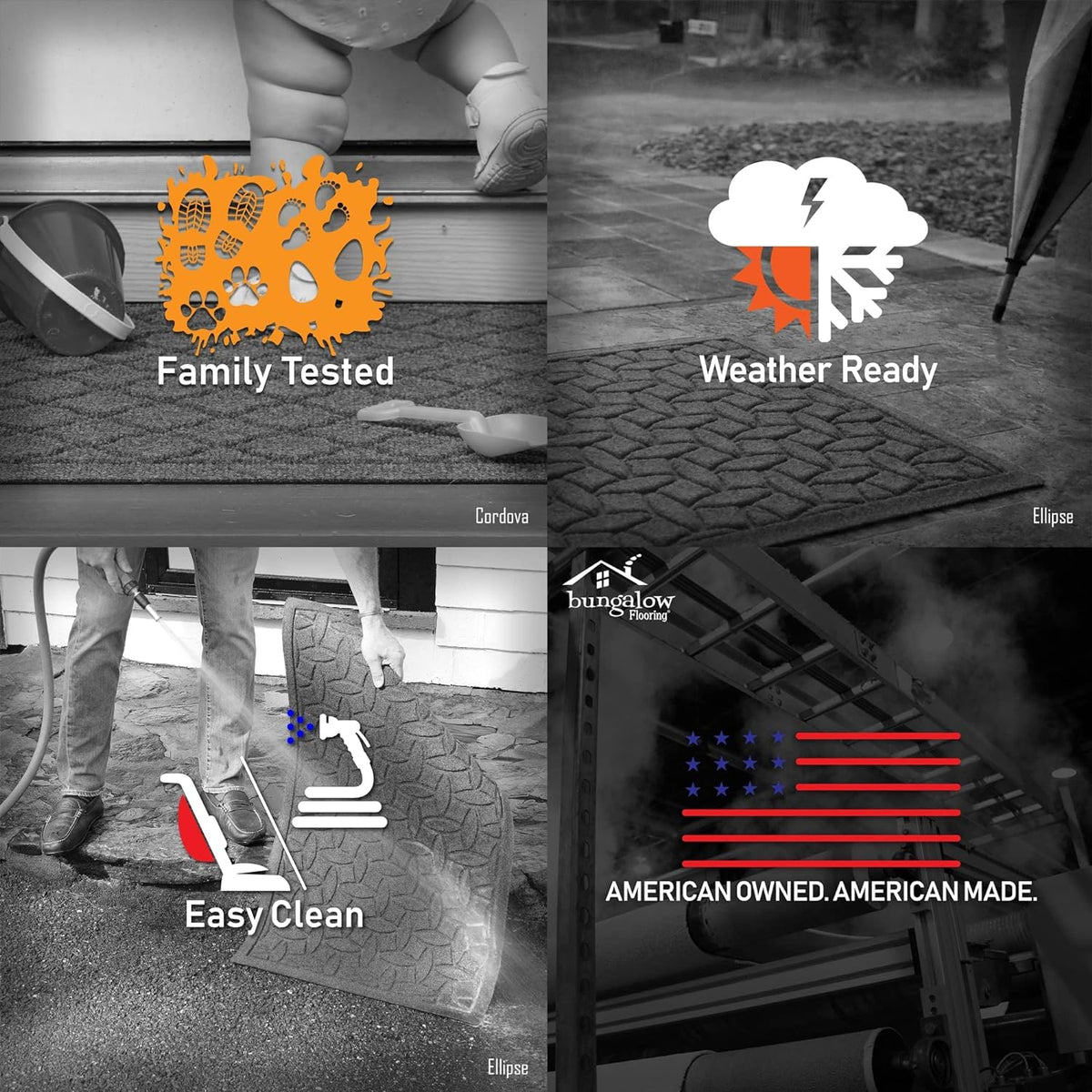WaterHog Heavy Duty Doorway Mat, 4' x 6', Made in USA, Durable & Skid-Resistant Entryway Mat