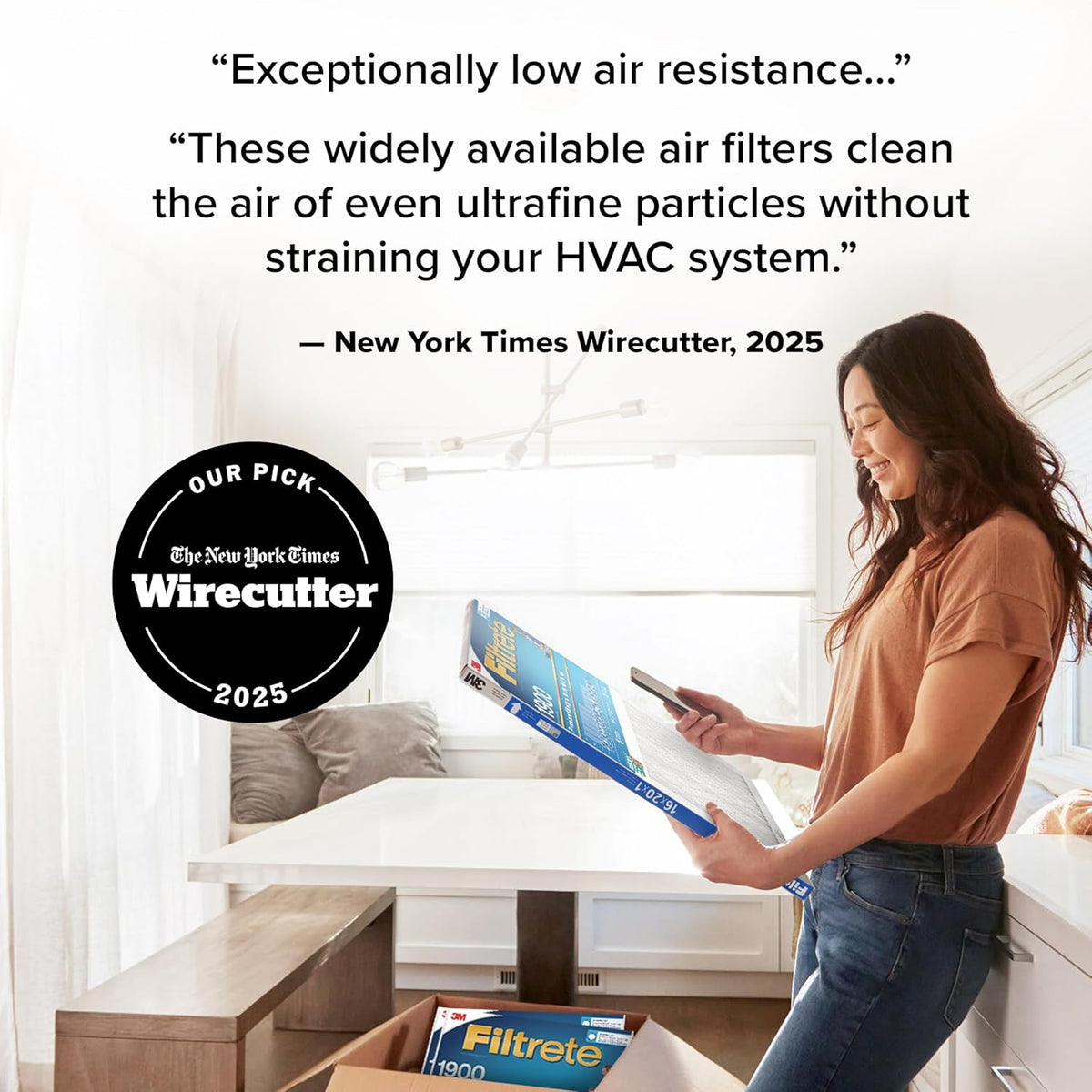 Filtrete 12x12x1 AC Furnace Air Filter, MERV 13, MPR 1900, Premium Allergen, Bacteria & Virus