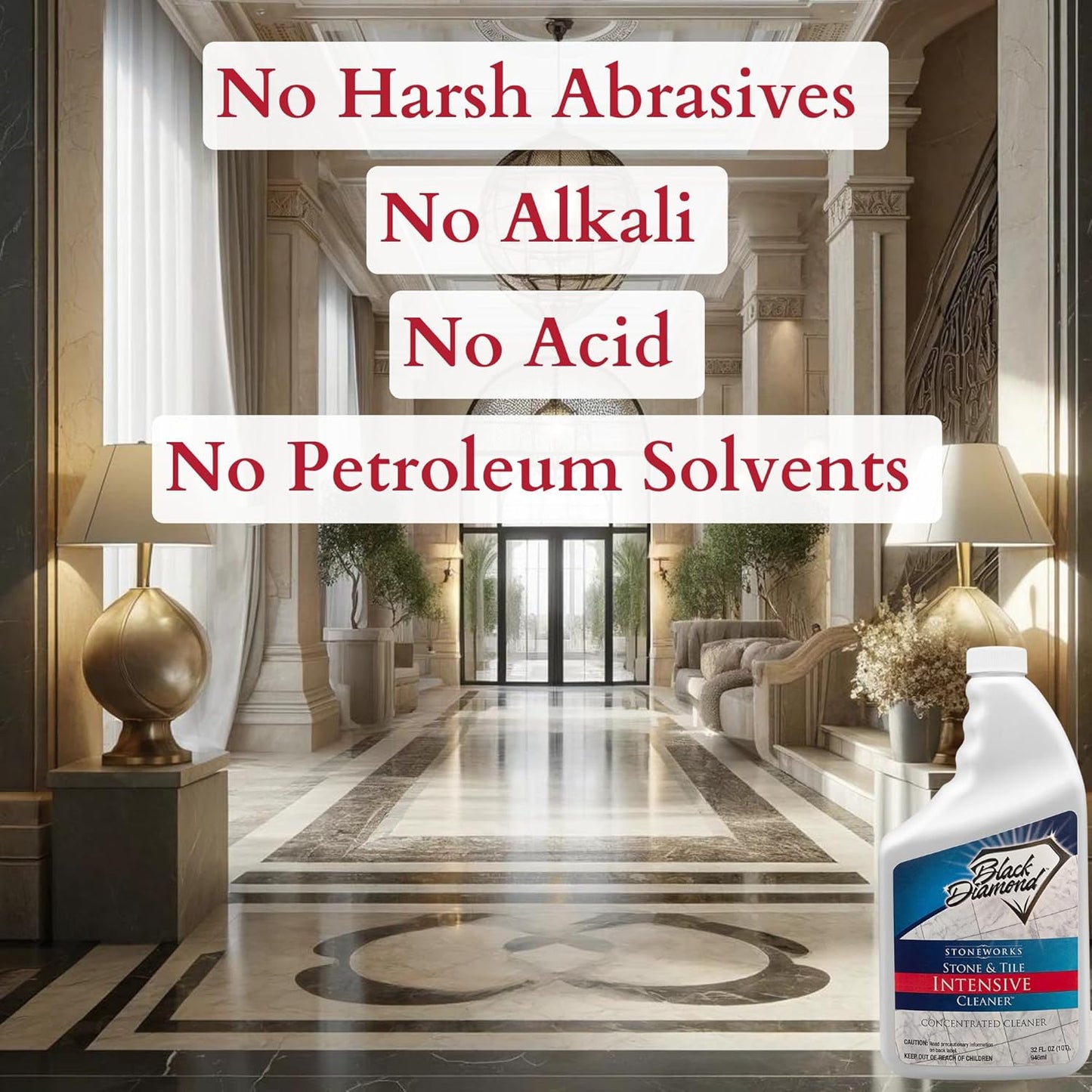 Black Diamond Stoneworks Stone & Tile Intensive Cleaner: Concentrated Deep Cleaner, Marble