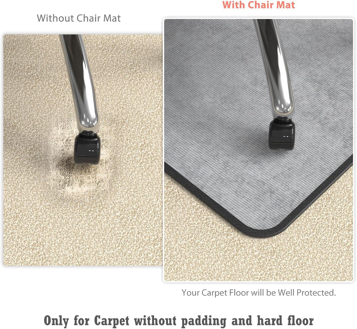 Heavy Duty Office Chair Mat for Carpet and Hardwood Floor Bohemian Desk Chair Mat Rug 36'' x 48''