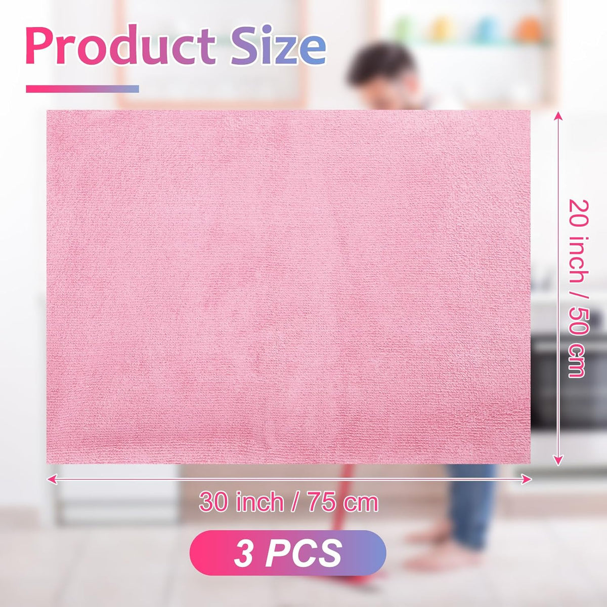 Newwiee 3 Pcs Extra Large Microfiber Cleaning Cloth 30" x 20" Washable Reusable Microfiber Towel