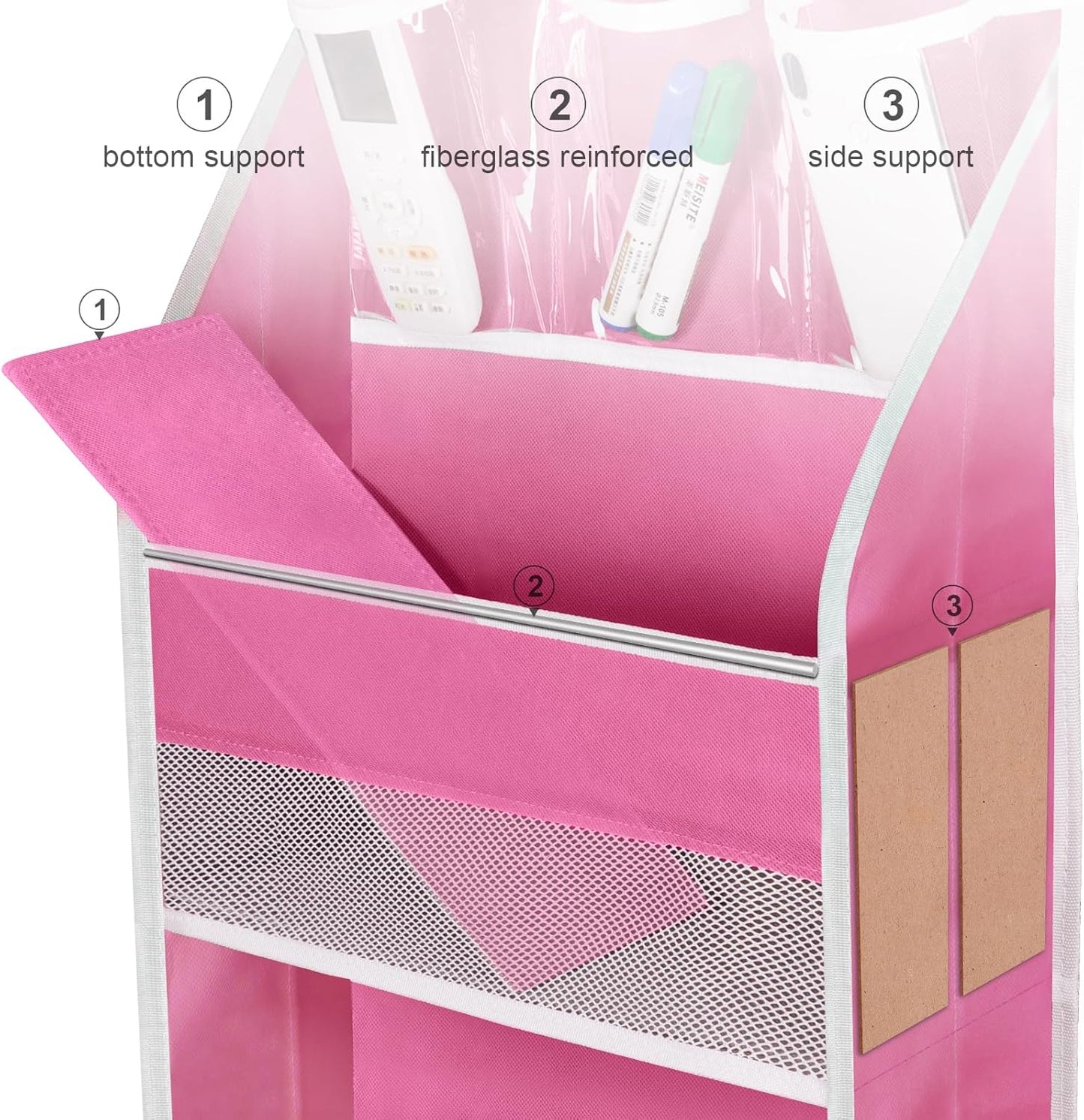 Univivi 6-Shelf Over Door Hanging Organizer Fabric Baby Door Storage with 5 Large Pockets and 3