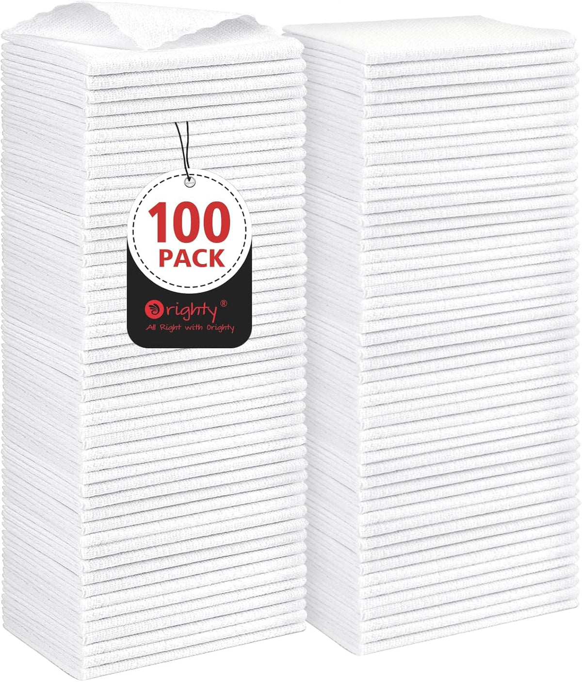 Orighty Cleaning Cloths, Shop Towels 100 Pack, Shop Rags Reusable, Microfiber Cleaning Rags Bulk