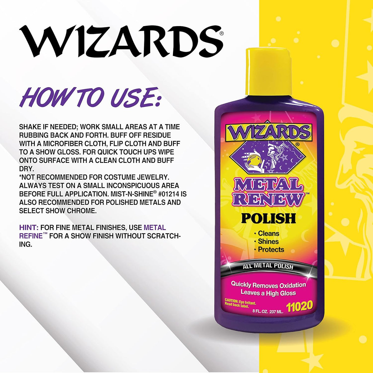 Wizards Metal Polish Cream Metal Renew - Cleans, Shines and Protects All Metals - Cream Fast-Cut