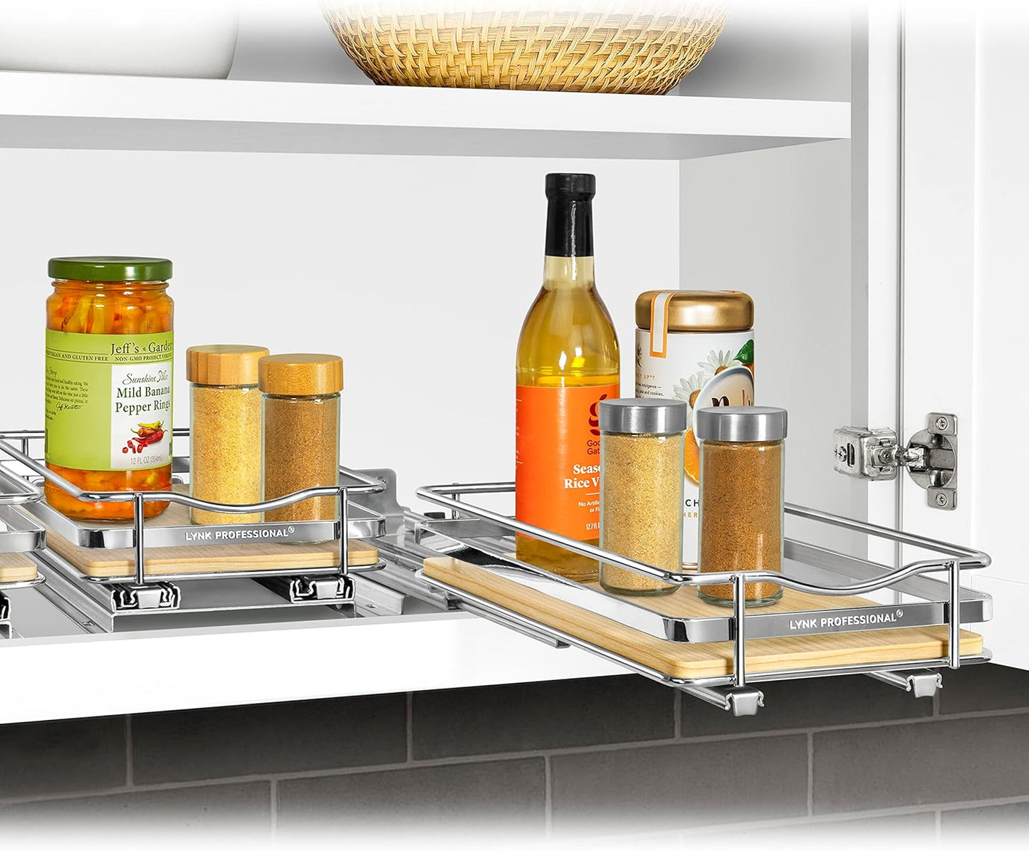 LYNK PROFESSIONAL® Élite™ Pull Out Spice Rack Organizer for Inside Kitchen Cabinets - 6-1/4 inch