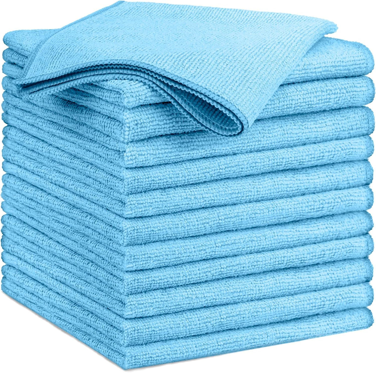 GLIMGLINT Blue Microfiber Cleaning Cloth, 12 Pack Cleaning Towels for Kitchen, Lint Free