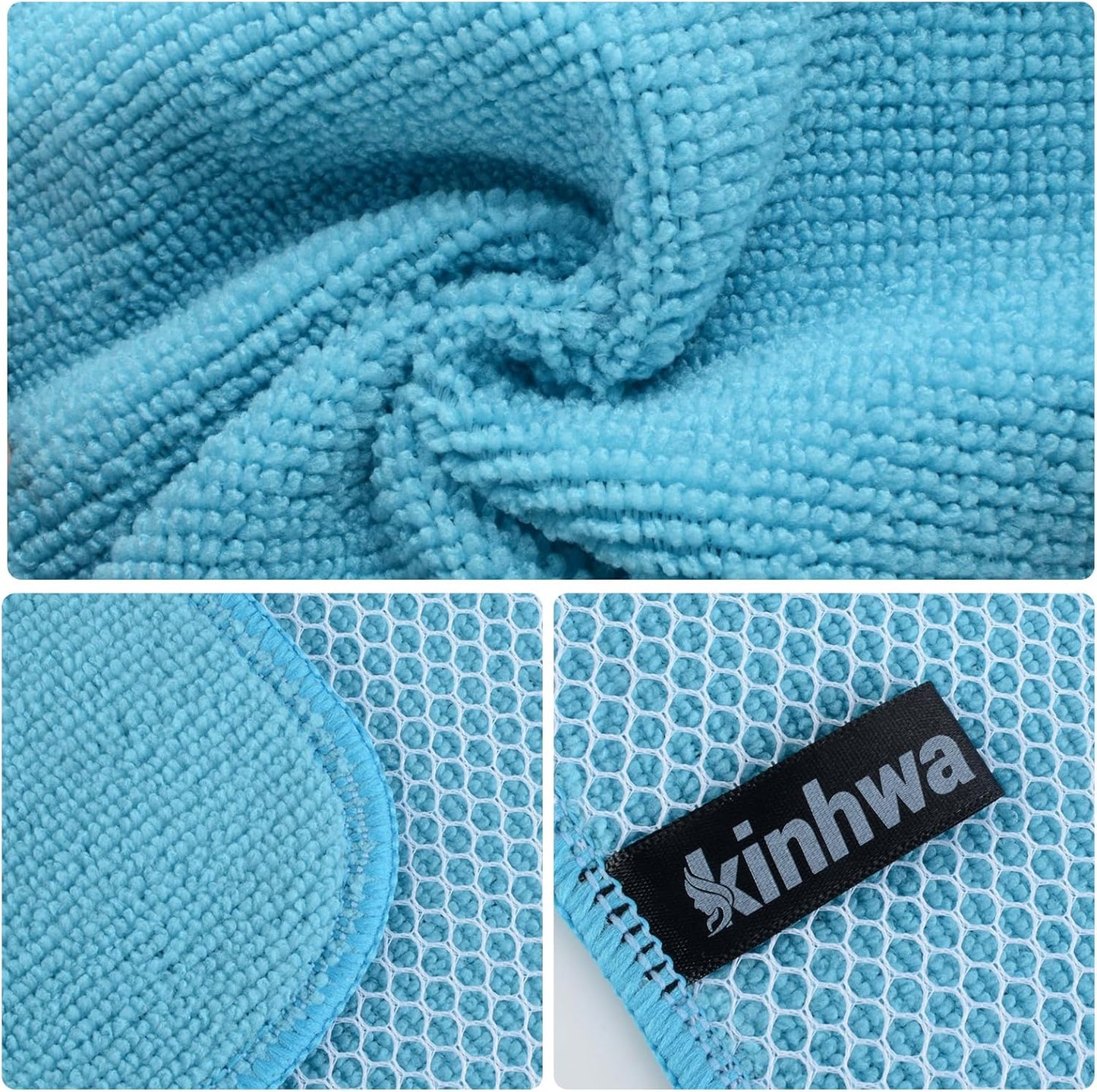 KinHwa Kitchen Washcloths for Dishes Absorbent Microfiber Dish Cloths Quick Dry Dish Rags with Poly