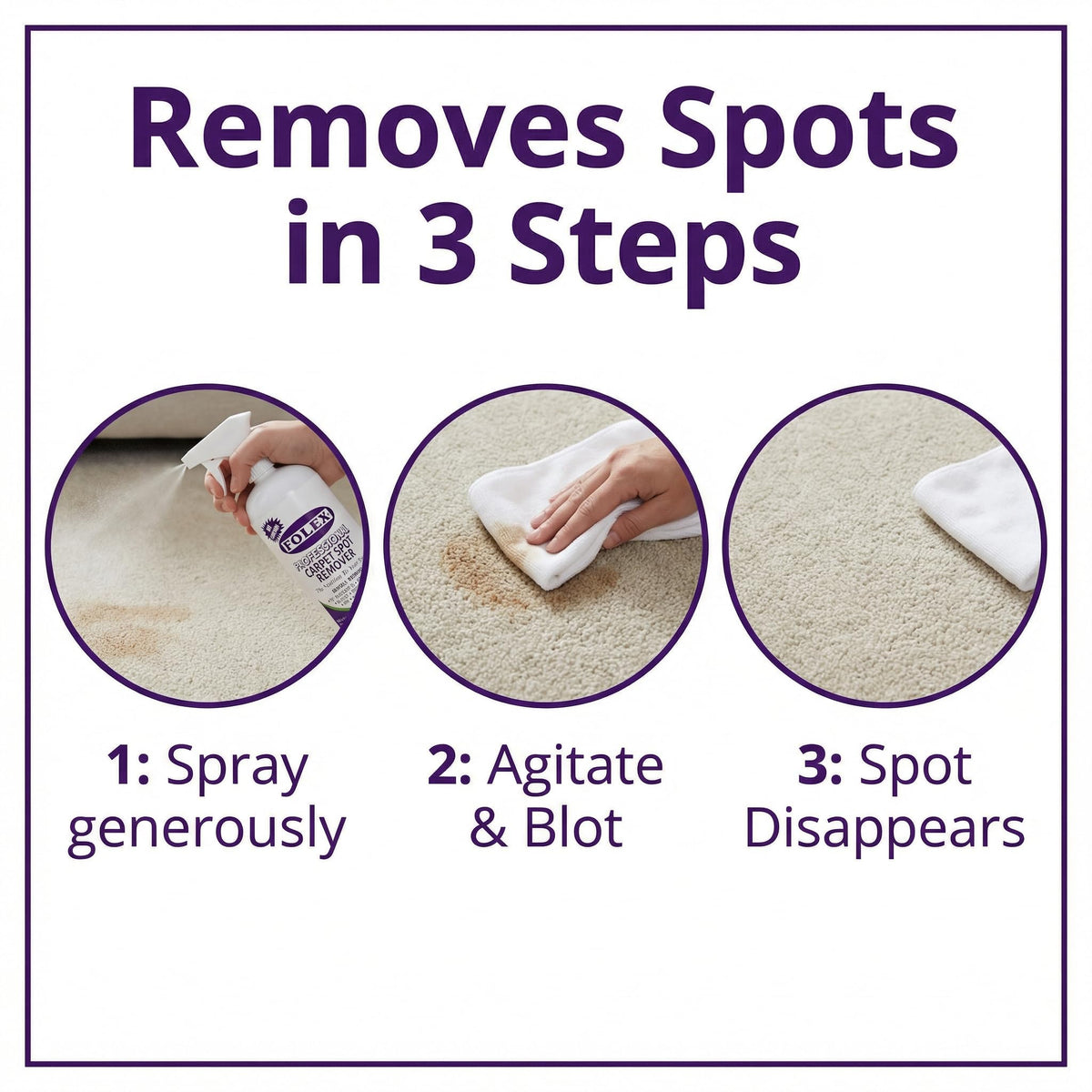 FOLEX - Professional Carpet Cleaner Spray 34 oz - Pet Stain Removal - Instant Stain Removal - No