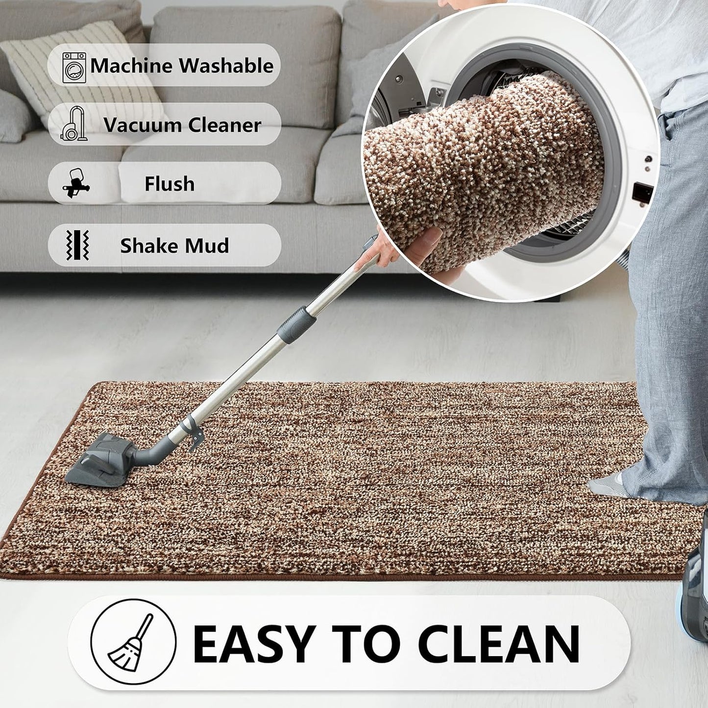 REFETONE Indoor Doormat, Front Door Mat 20"x32" Absorbent Rubber Backing Non Slip Door Mats