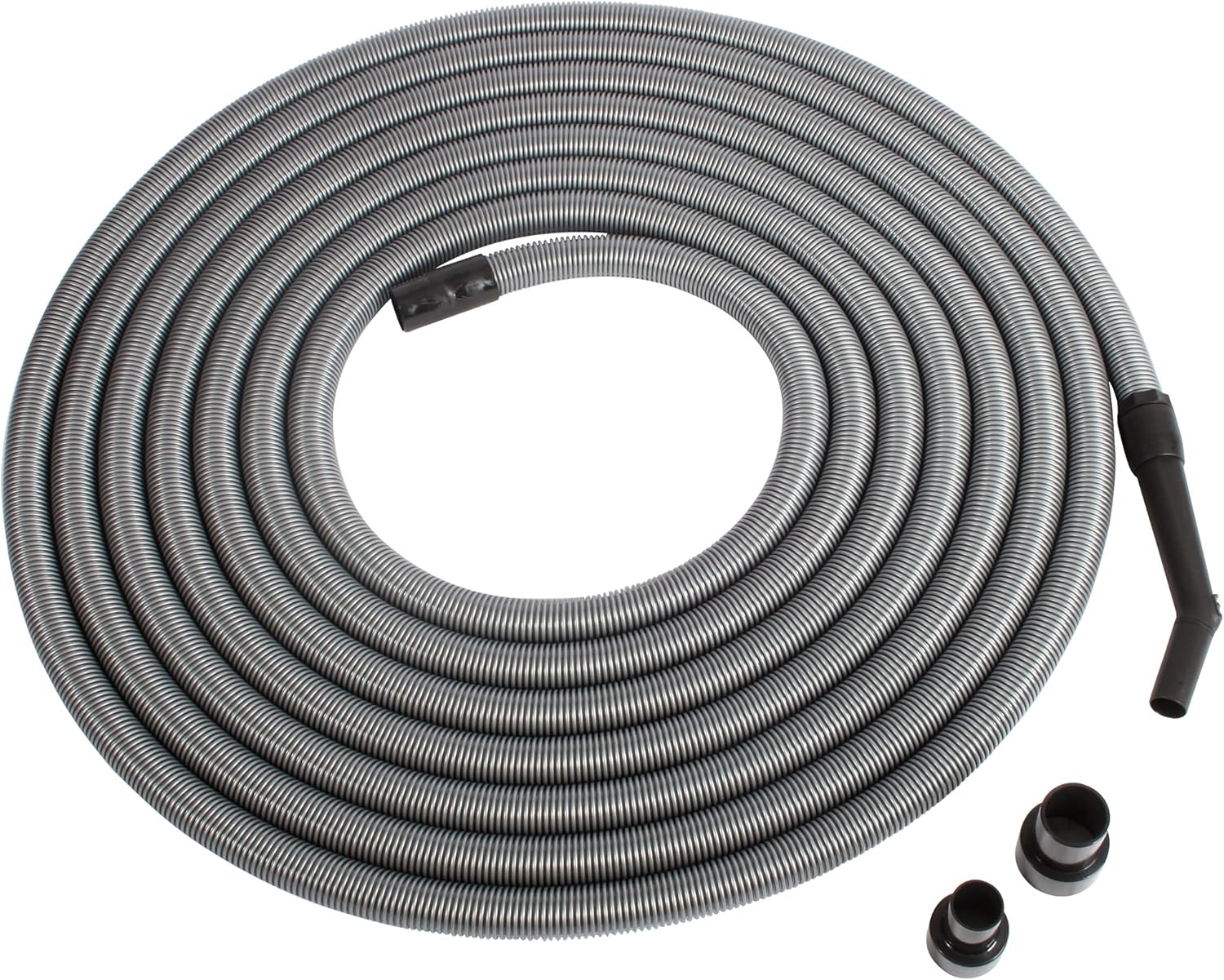 Cen-Tec Systems 50 Ft. Premium Shop Vacuum Extension Hose with 2 tank adapters and 1.25" curved