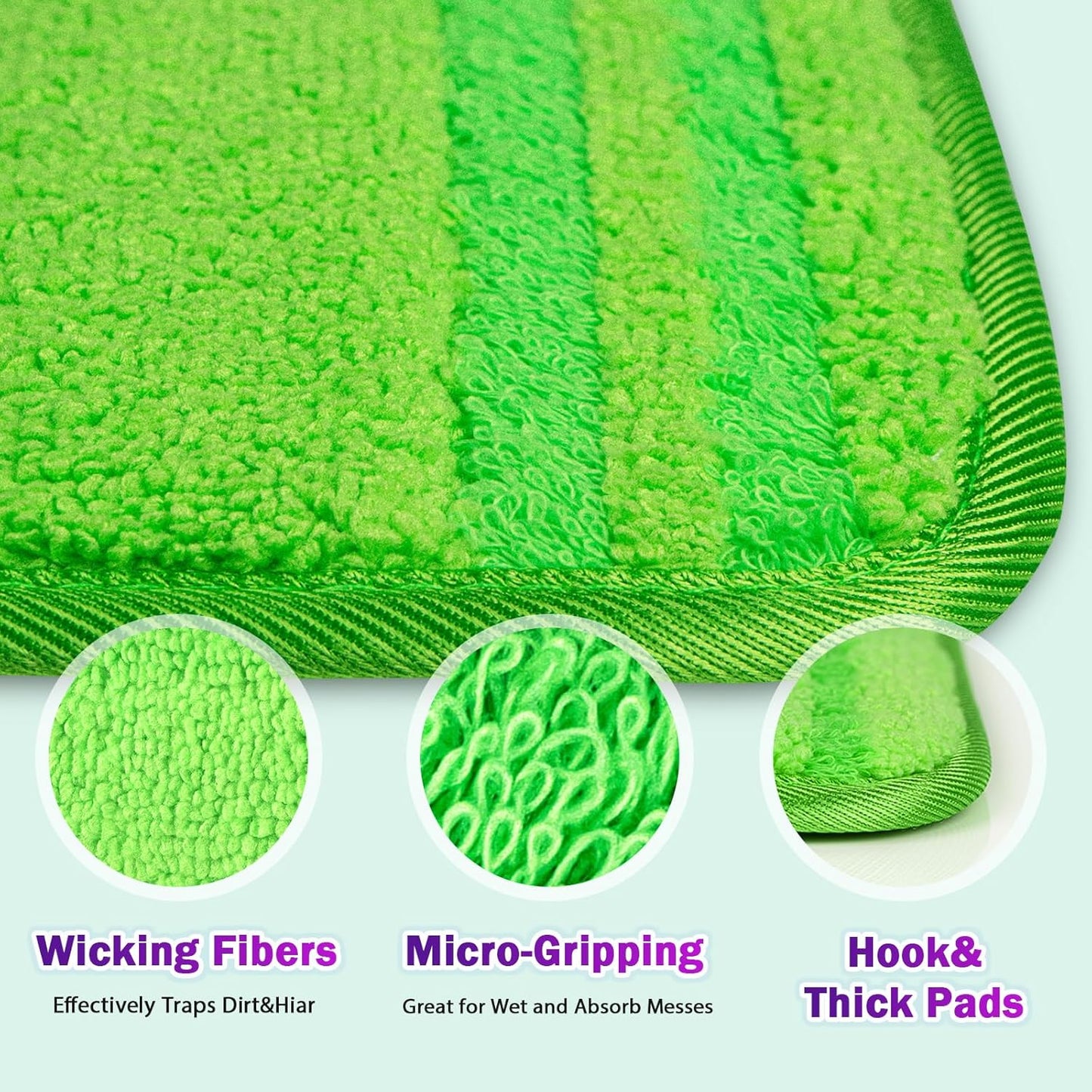 Orighty Reusable Mop Pads Compatible with Swiffer WetJet - Microfiber Pad Refill Machine Washable