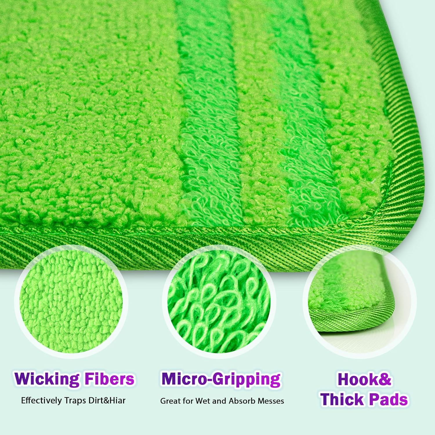 Orighty Reusable Mop Pads Compatible with Swiffer WetJet - Microfiber Pad Refill Machine Washable
