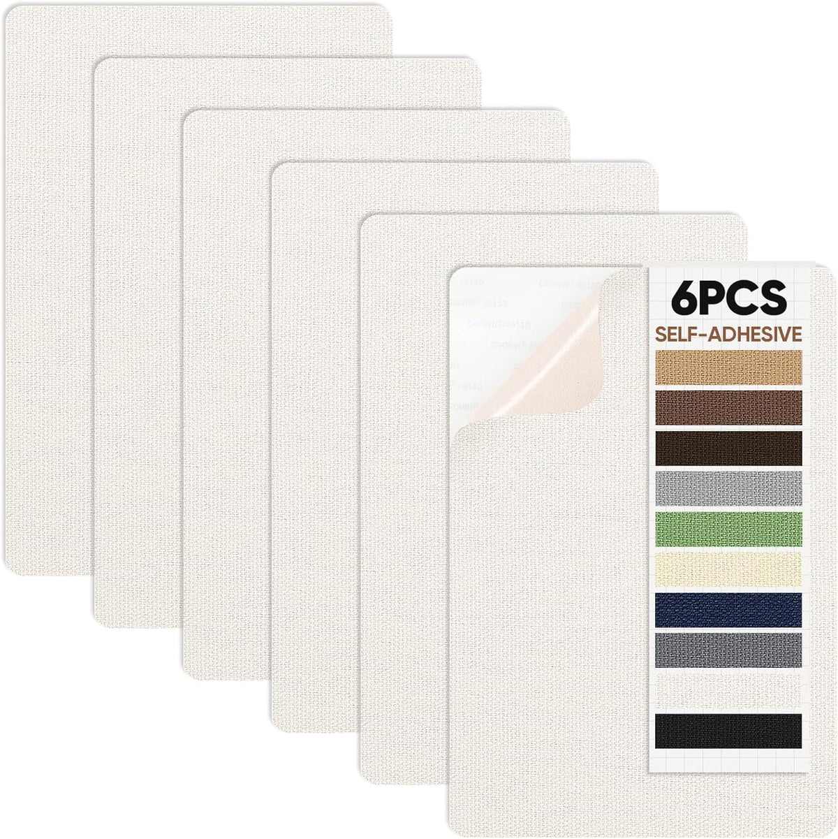 Canvas Patch 5.5 x 8 Inches 6Pcs Self-Adhesive Waterproof Canvas Patch Kit for Repairing