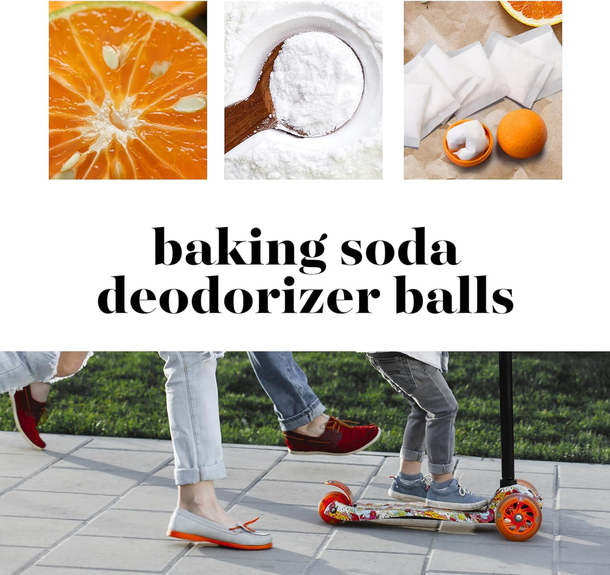 4 Pack Baking Soda Deodorizers, Shoe Deodorizer Balls, Air Freshener for Home, Odor Eliminator for