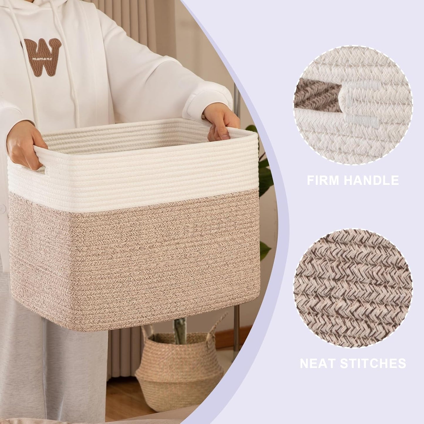 OIAHOMY Storage baskets for Shelf, Toy Storage Basket, Collapsible Storage Bins, Blanket Basket
