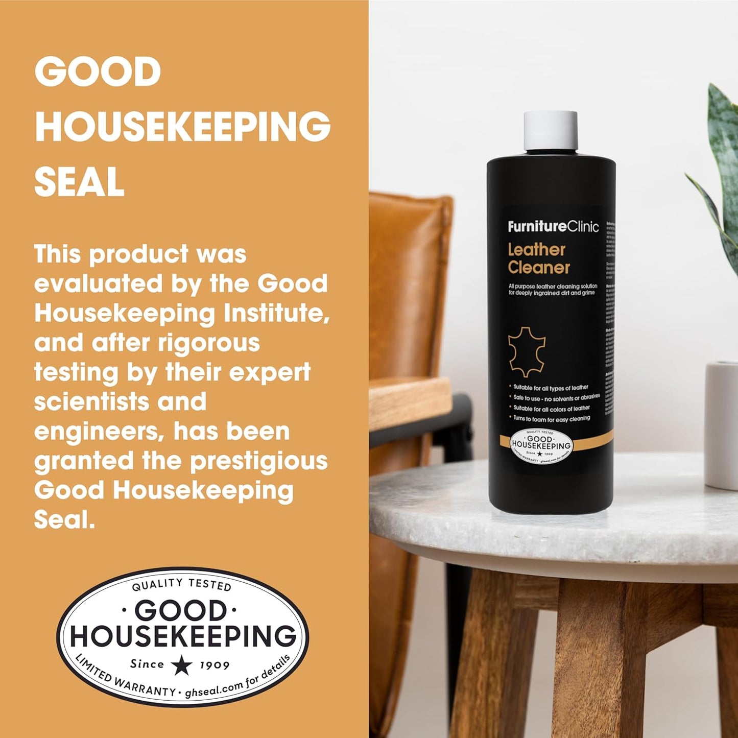 Furniture Clinic Leather Cleaner | Non-Toxic | Removes Dirt & Grime | All-Purpose Cleaning Solution