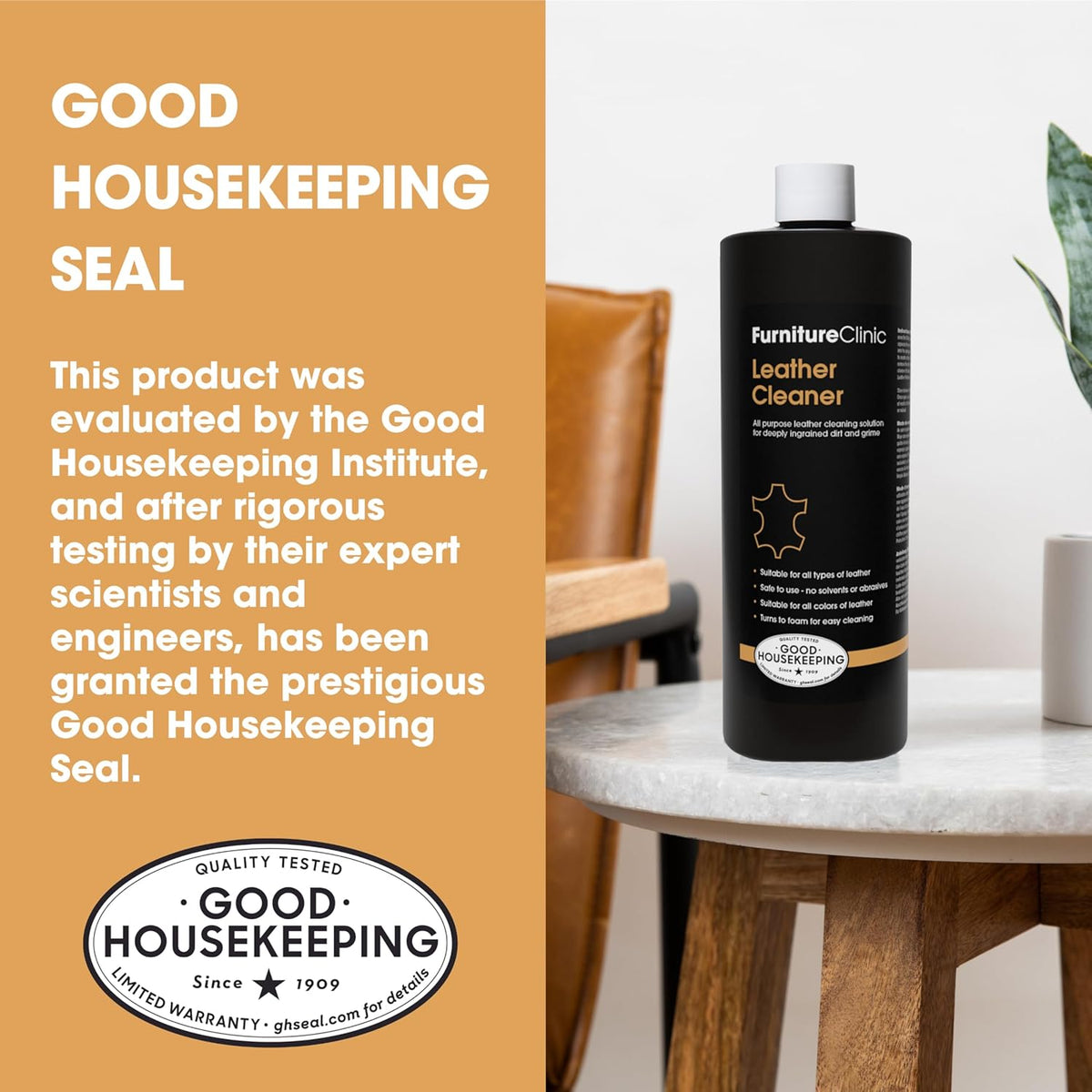 Furniture Clinic Leather Cleaner | Non-Toxic | Removes Dirt & Grime | All-Purpose Cleaning Solution