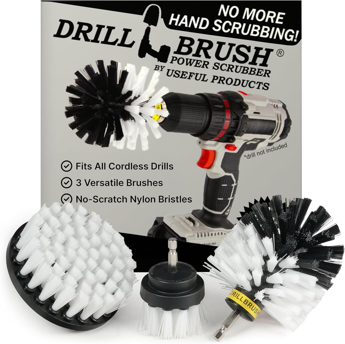 Drillbrush Car Detailing Kit | Drill Brush Set – Soft Bristle Power Scrubber Attachments for