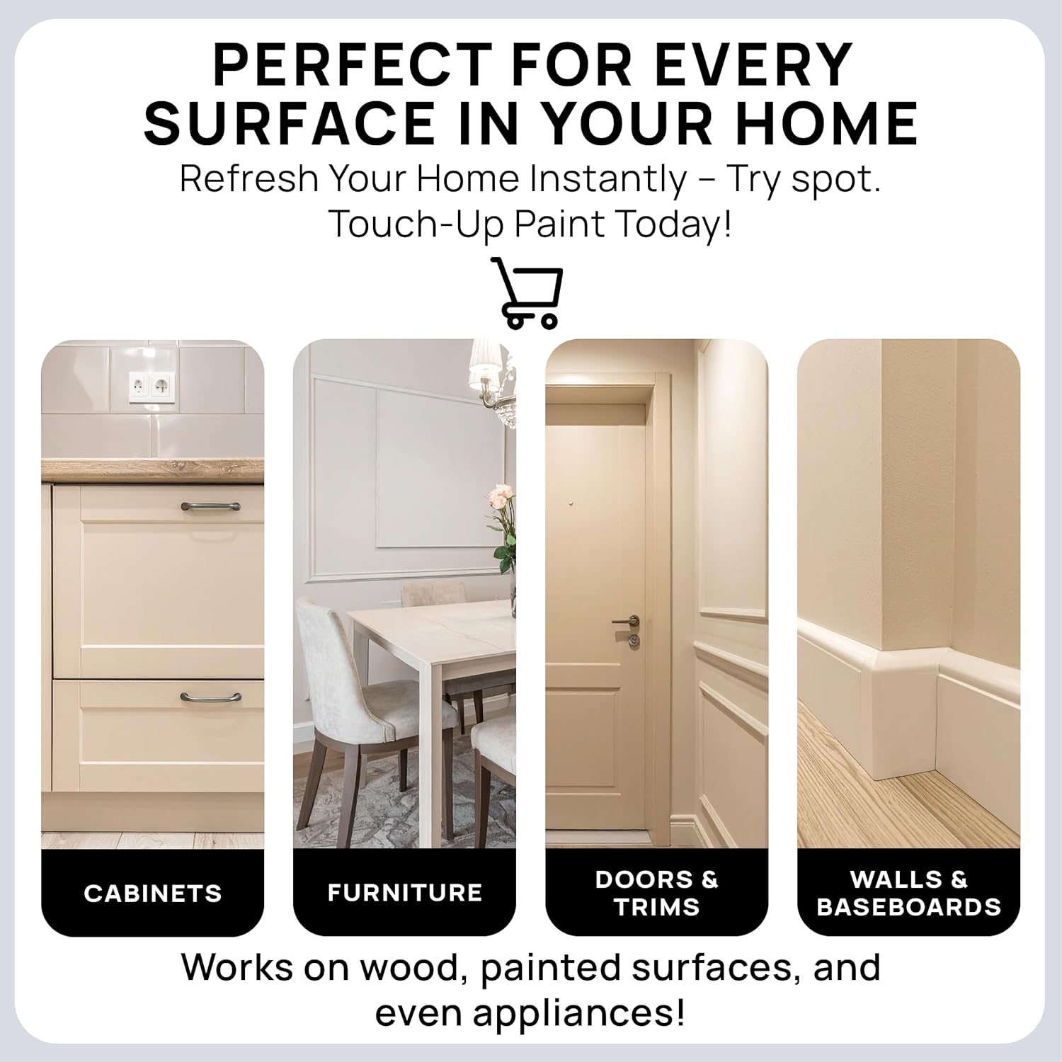 spot. Touch-Up Paint | Matte Finish for Cabinets, Walls, Doors & Furniture | Multi-Tone Beige