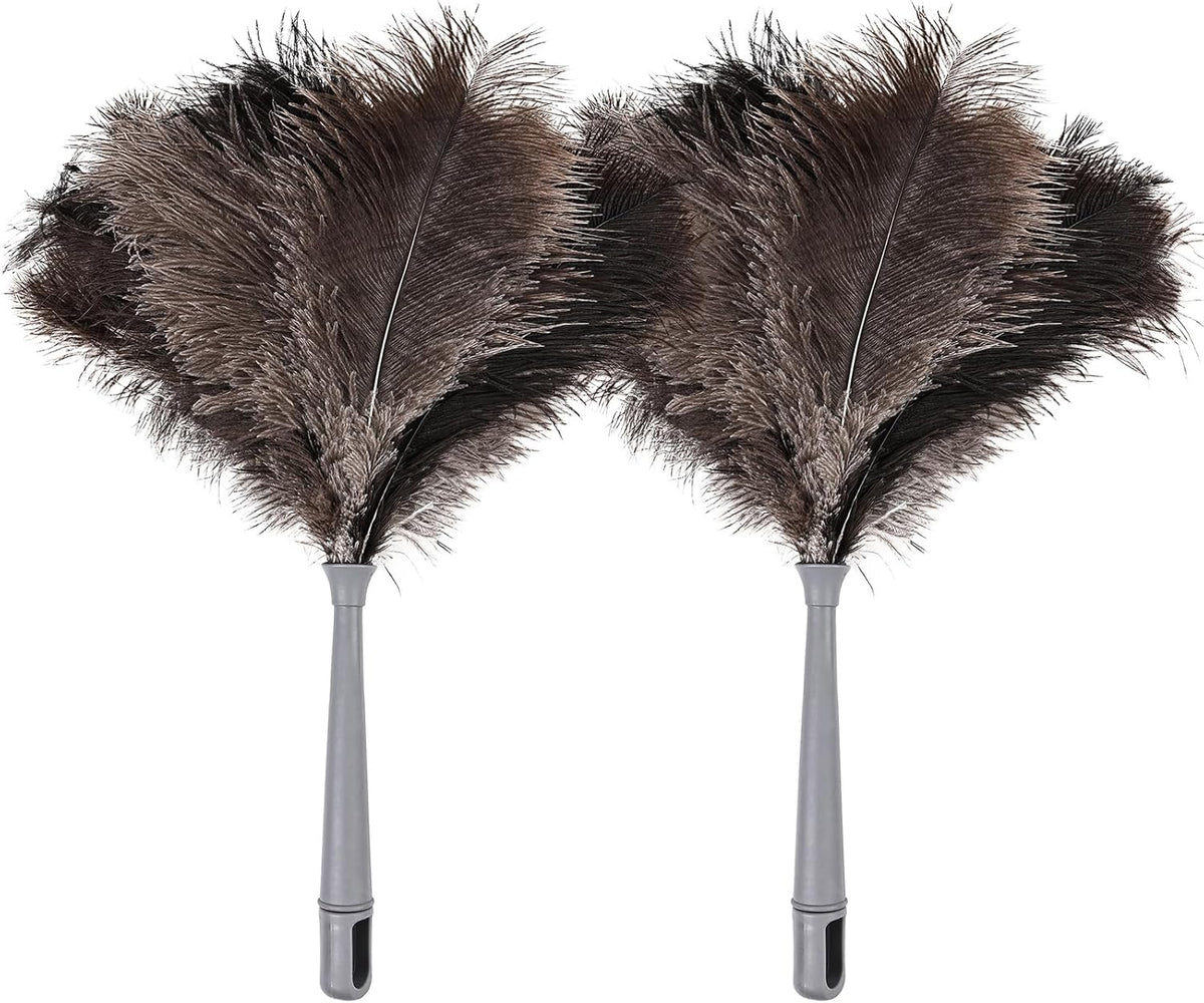 Feather Duster-Genuine Ostrich Feathers,Anti-Static,Reusable Eco-Friendly Handheld Cleaning for