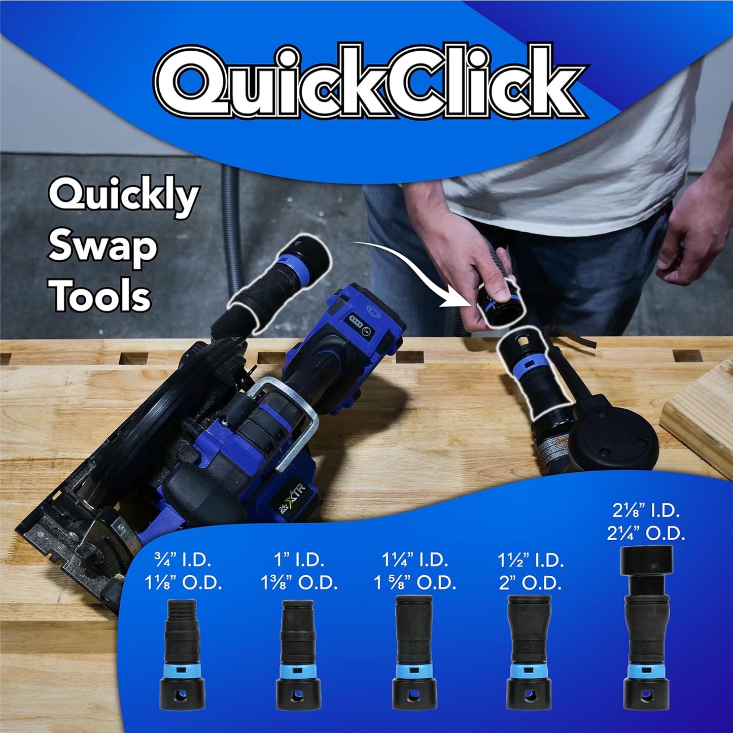 Cen-Tec Systems 94731 Quick Click 30 Ft. Hose for Home and Shop Vacuums with Expanded Multi-Brand