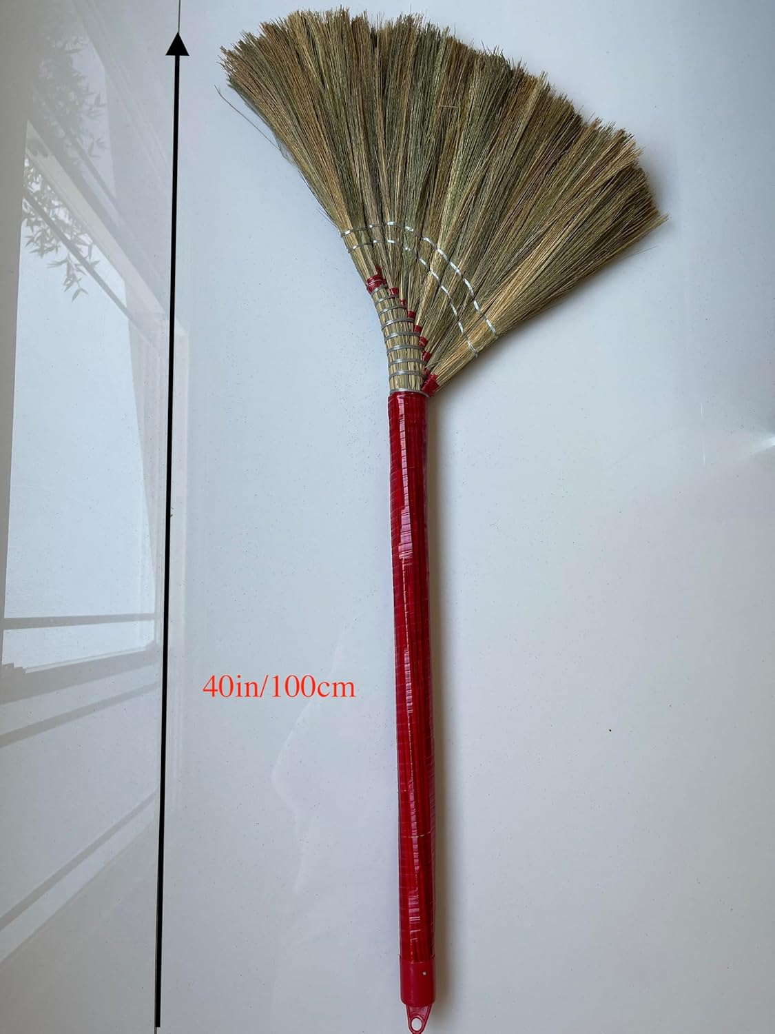 Coco Deluxe Vietnamese Natural Straw Broom /40" Handmade Soft Grass Broom for Indoor & Outdoor/Choi