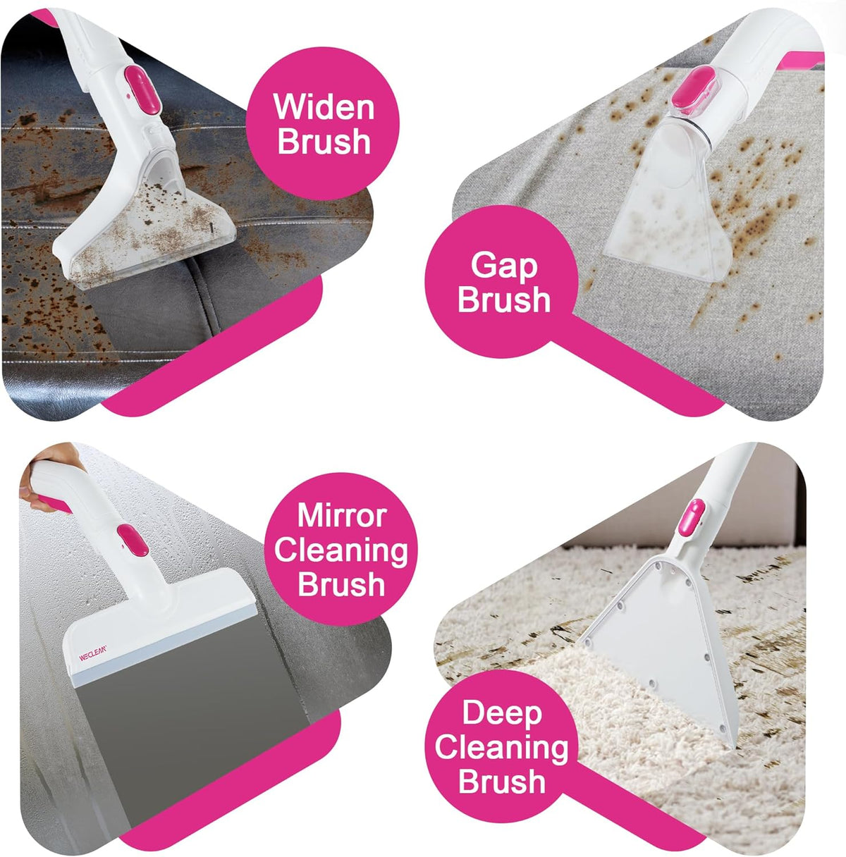 WECLEAN Carpet Cleaner Machine and Stain Remover for Deep Cleaning Upholstery for Carpets Rugs and