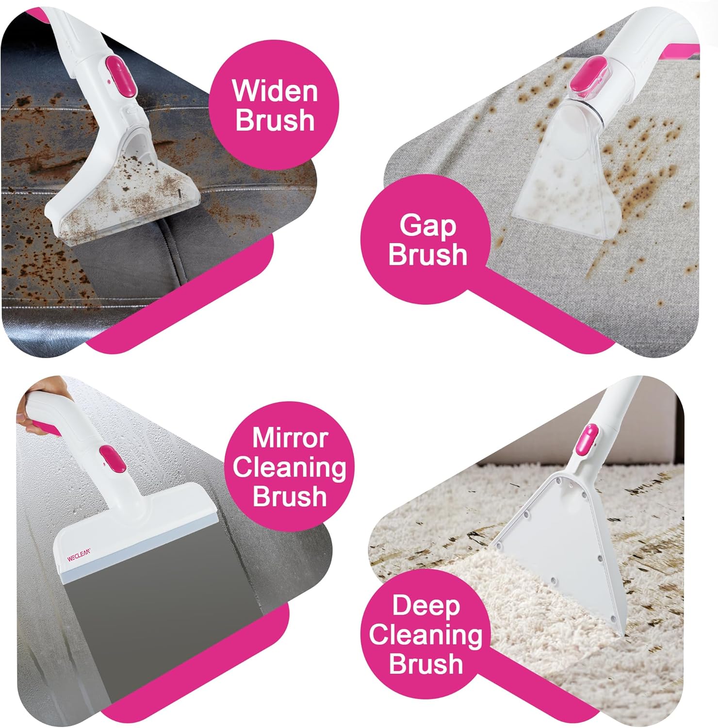 WECLEAN Carpet Cleaner Machine and Stain Remover for Deep Cleaning Upholstery for Carpets Rugs and