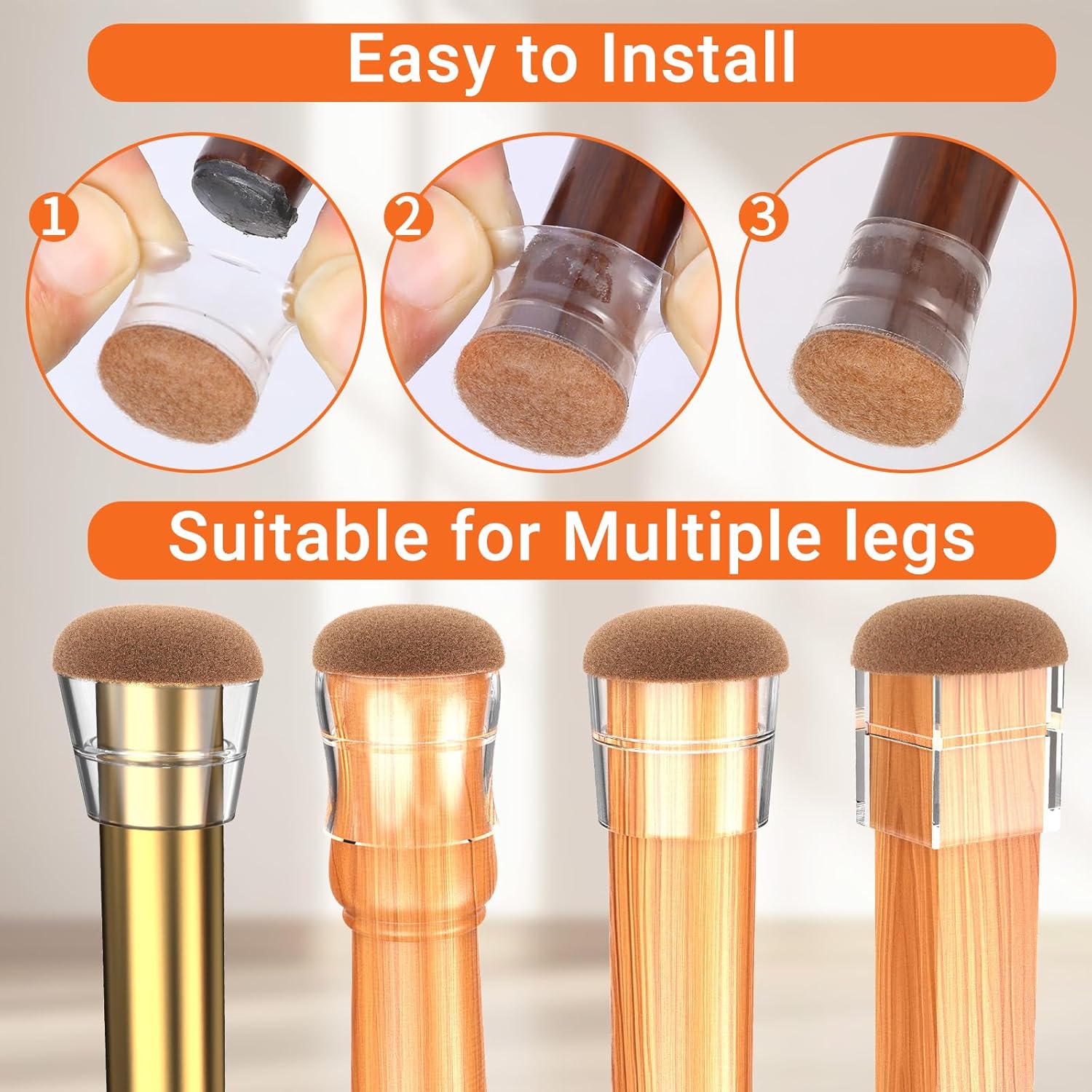 Chair Leg Floor Protectors Small 24Pcs,Silicone Chair Leg Protectors for Hardwood