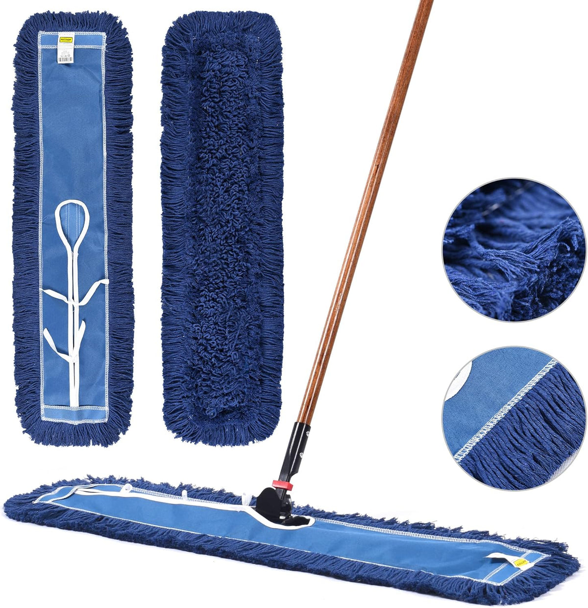 Matthew Cleaning 36'' Industrial Strength Cotton Dust Mop Refill Washable Replacement Heads for