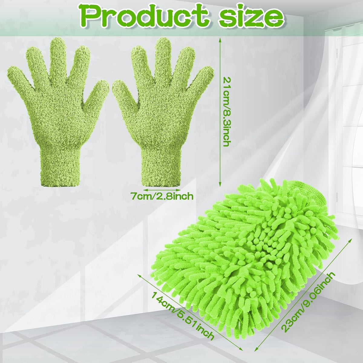 6 Pcs Microfiber Dusting Mitt Gloves Microfiber Washable Dusting Gloves Car Wash Mitt for Leaf
