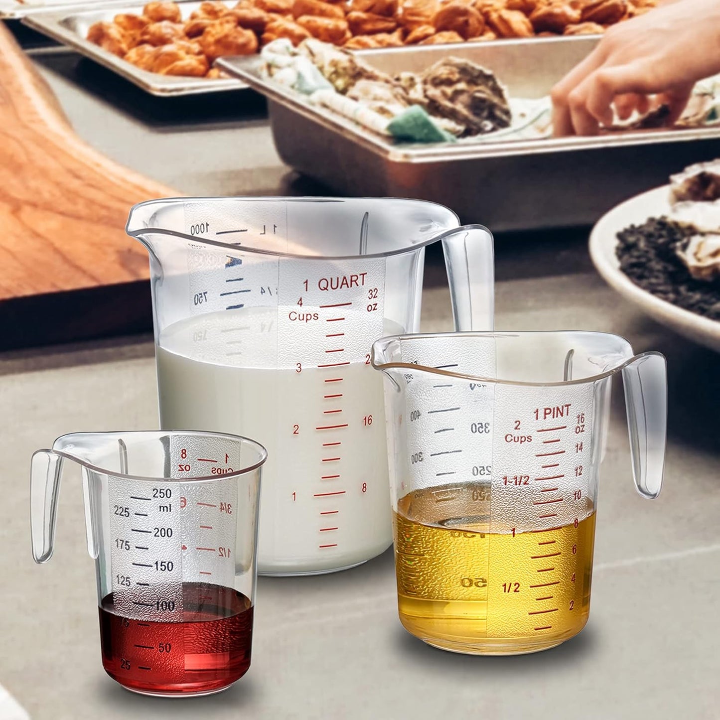 Amazing Abby - Melissa - Plastic Measuring Cups (3-Piece Set), Food-Grade Measuring Jugs, 1/2/4-Cup