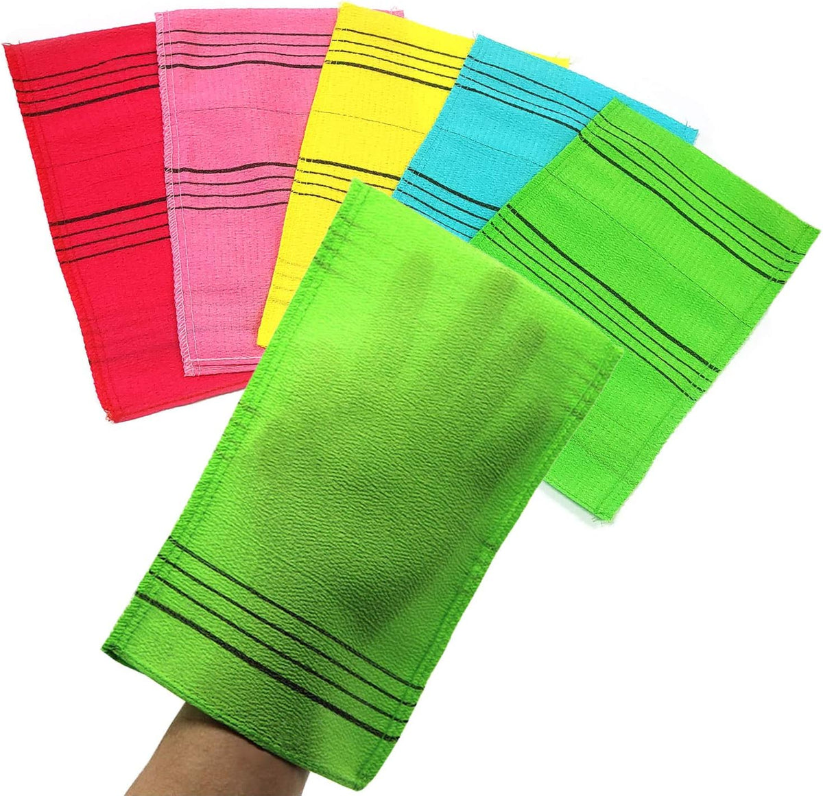 Korean Exfoliating Mitt, Large Size, 5 Colors, Back and Body Exfoliating Washcloth for Removing