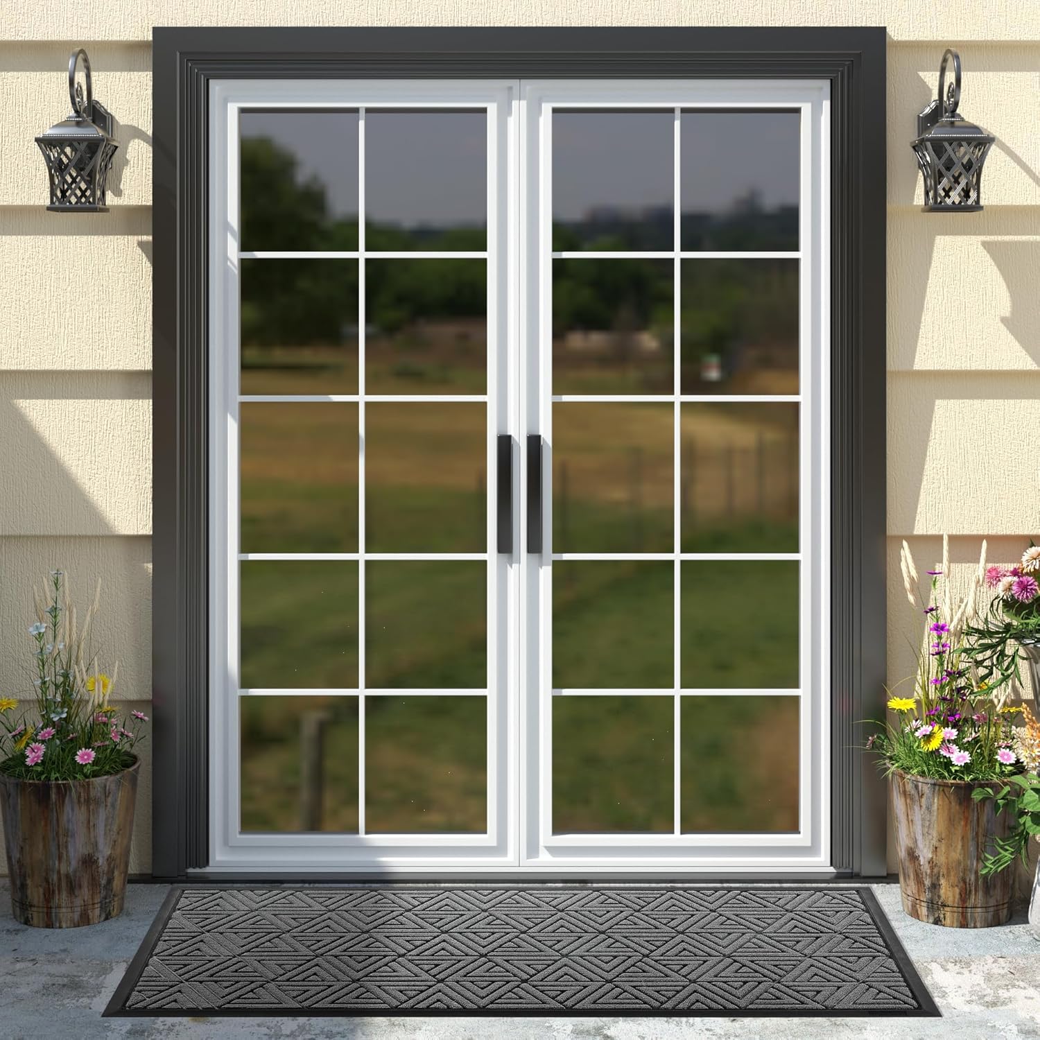 Yimobra Large Door Mat 47x24, All-Weather Waterproof Non-Slip Welcome Matt Outdoor, Heavy Duty Non