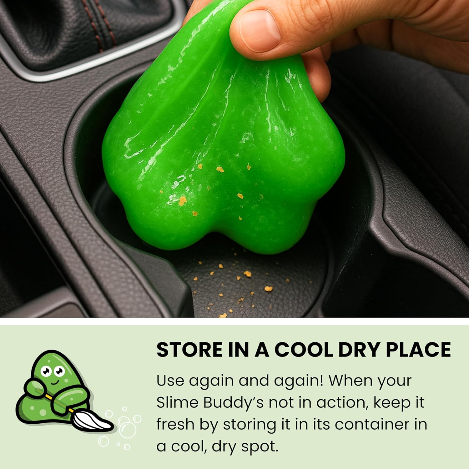 Slime Buddies Car Cleaning Gel Putty - 12 Pack Apple Scented Interior Detailing Tool for Cup