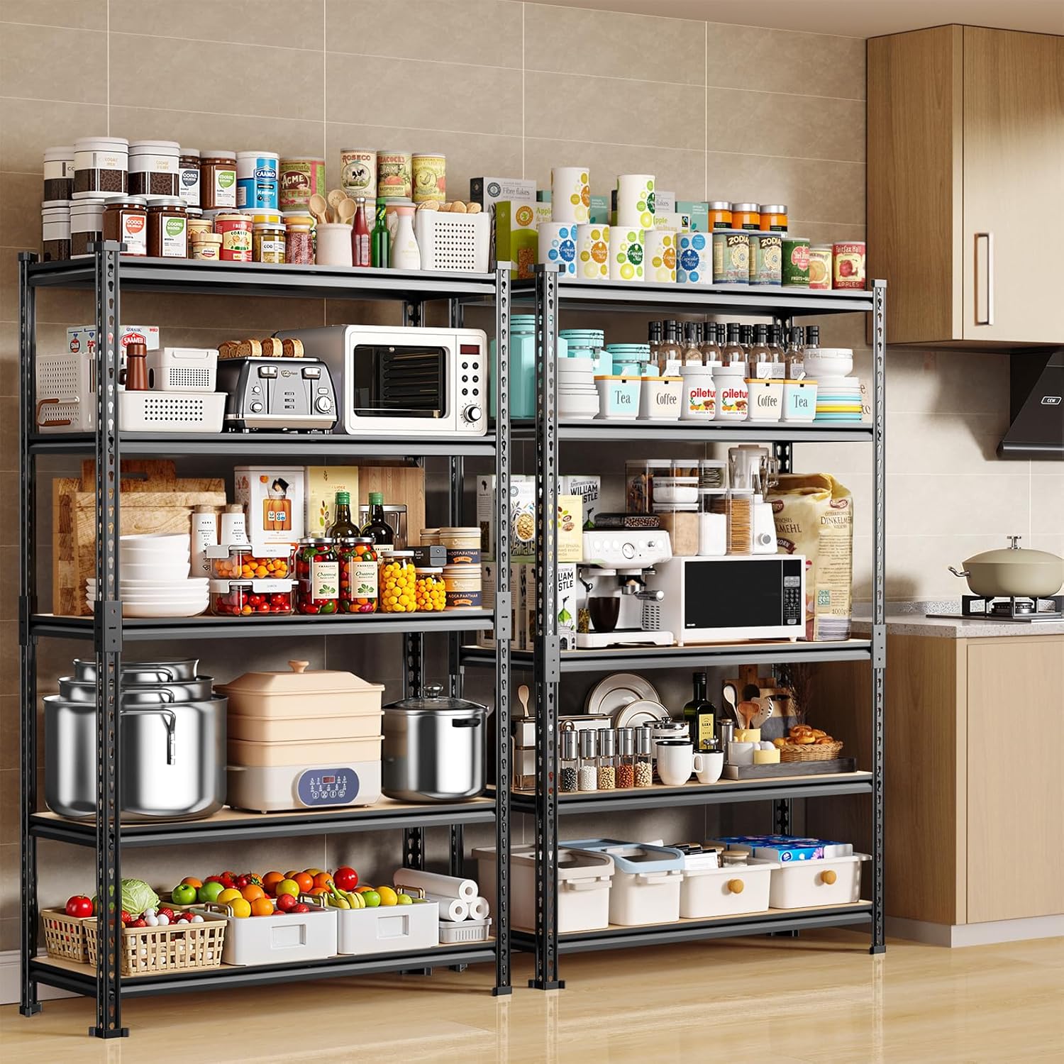 TigerParty 2050LBS Heavy Duty Garage Shelving, 5-Tier Adjustable Storage Shelves, Metal Shelving