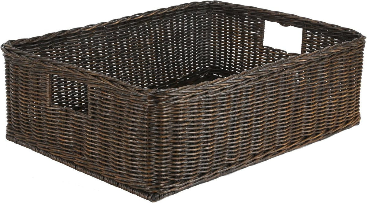 The Basket Lady Under The Bed/Basic Wicker Storage Basket, Extra Large, 25 in L x 19.5 in W x 8 in