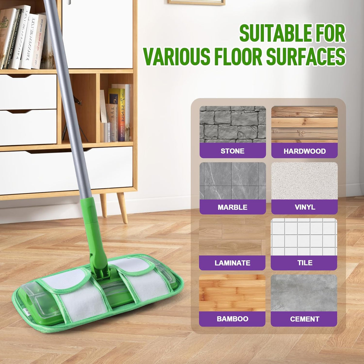 6 Pack Reusable Mop Pads for Swiffer WetJet Sweeper Mops, Microfiber Washable Floor Mop Refills Wet